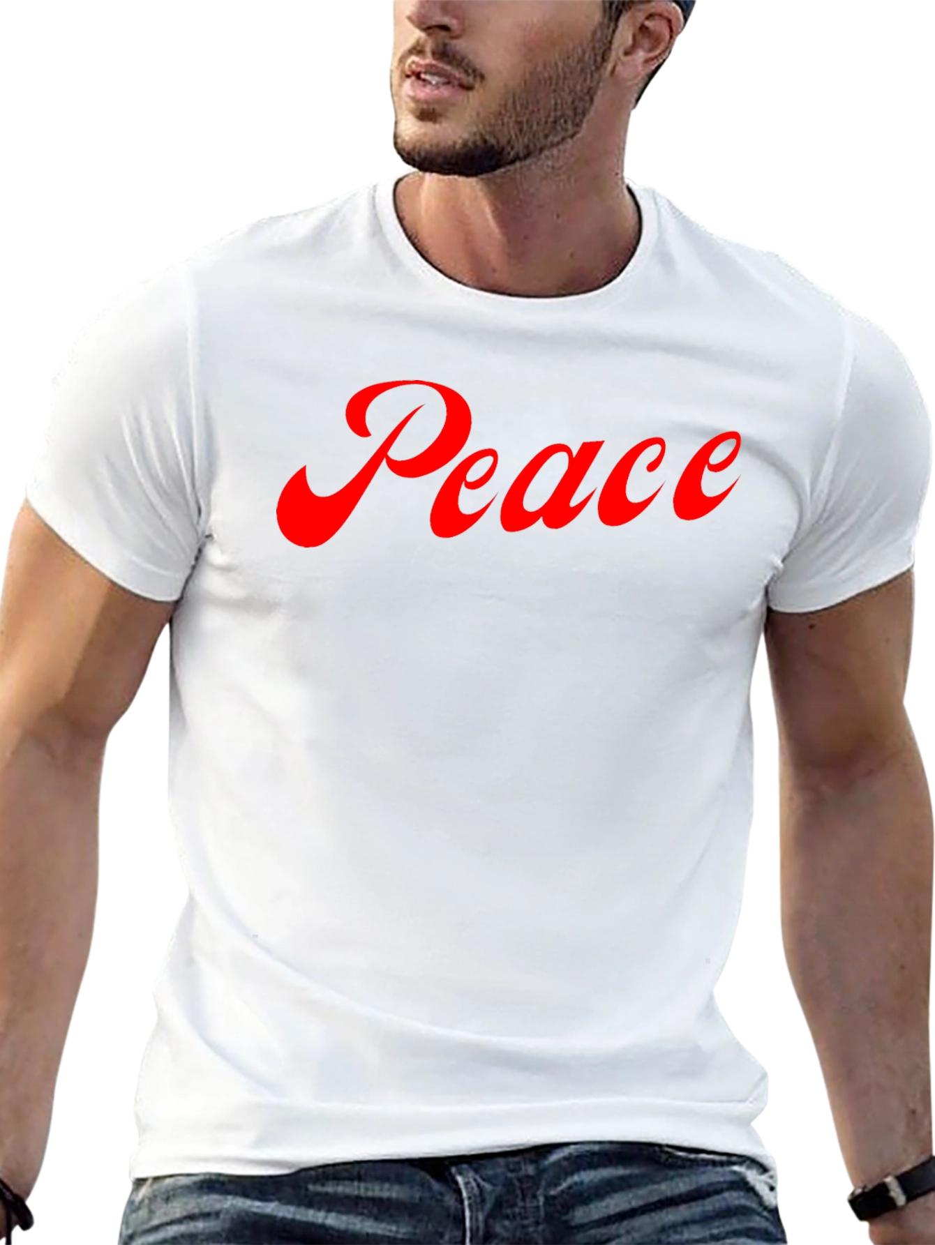 Peace Graphic Tee - Soft Black Cotton T-Shirt
