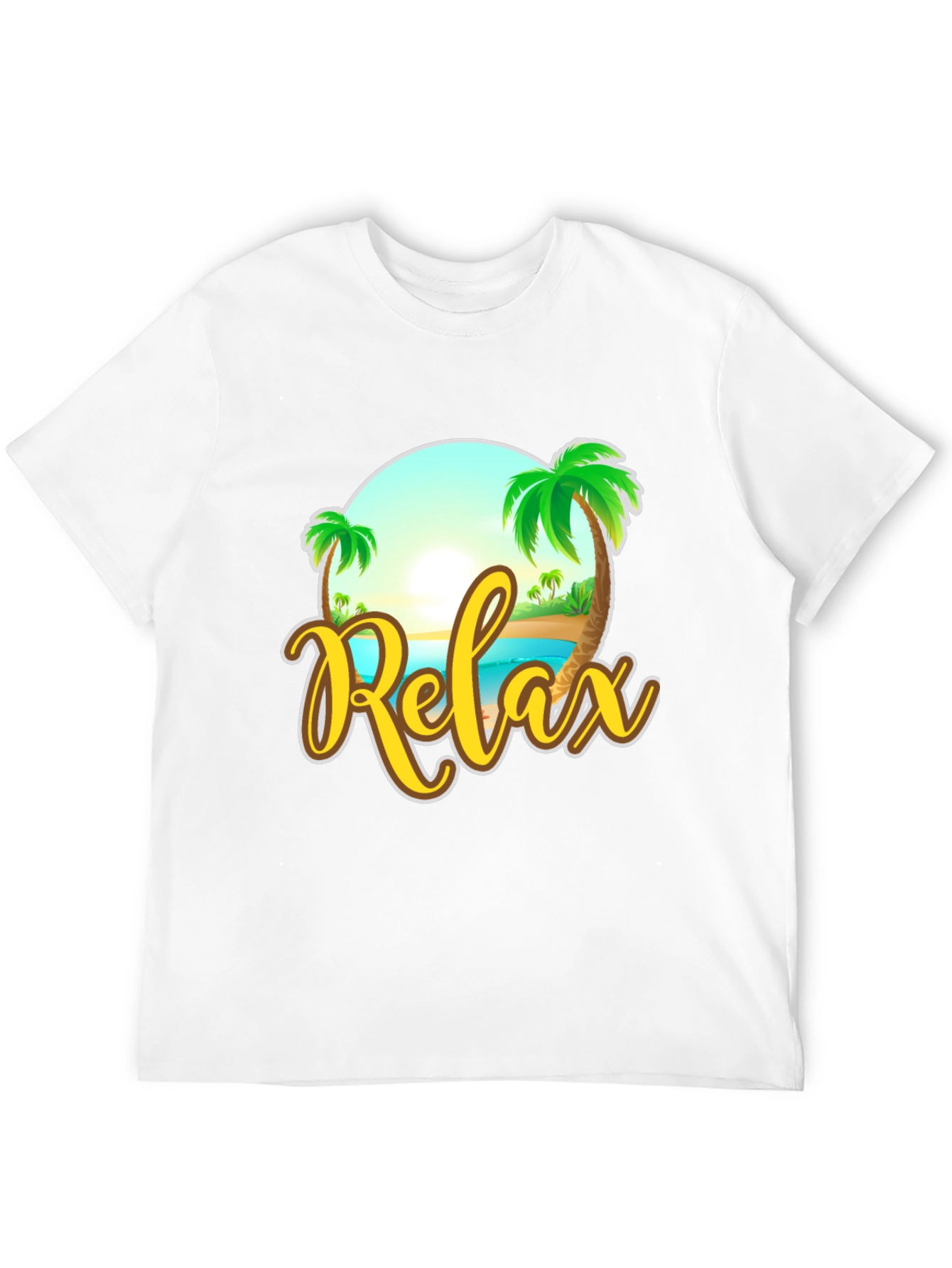 Relax Beach Graphic Black T-Shirt