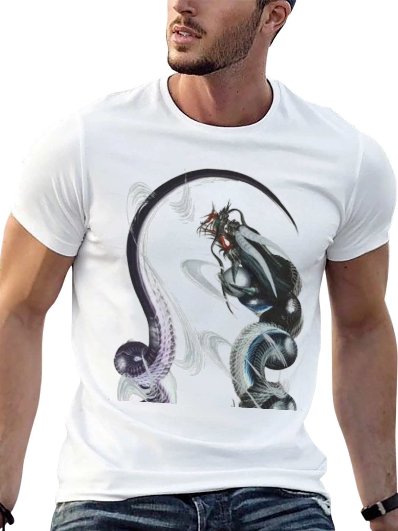 Fantasy Creature Graphic Tee - Mens Black T-Shirt