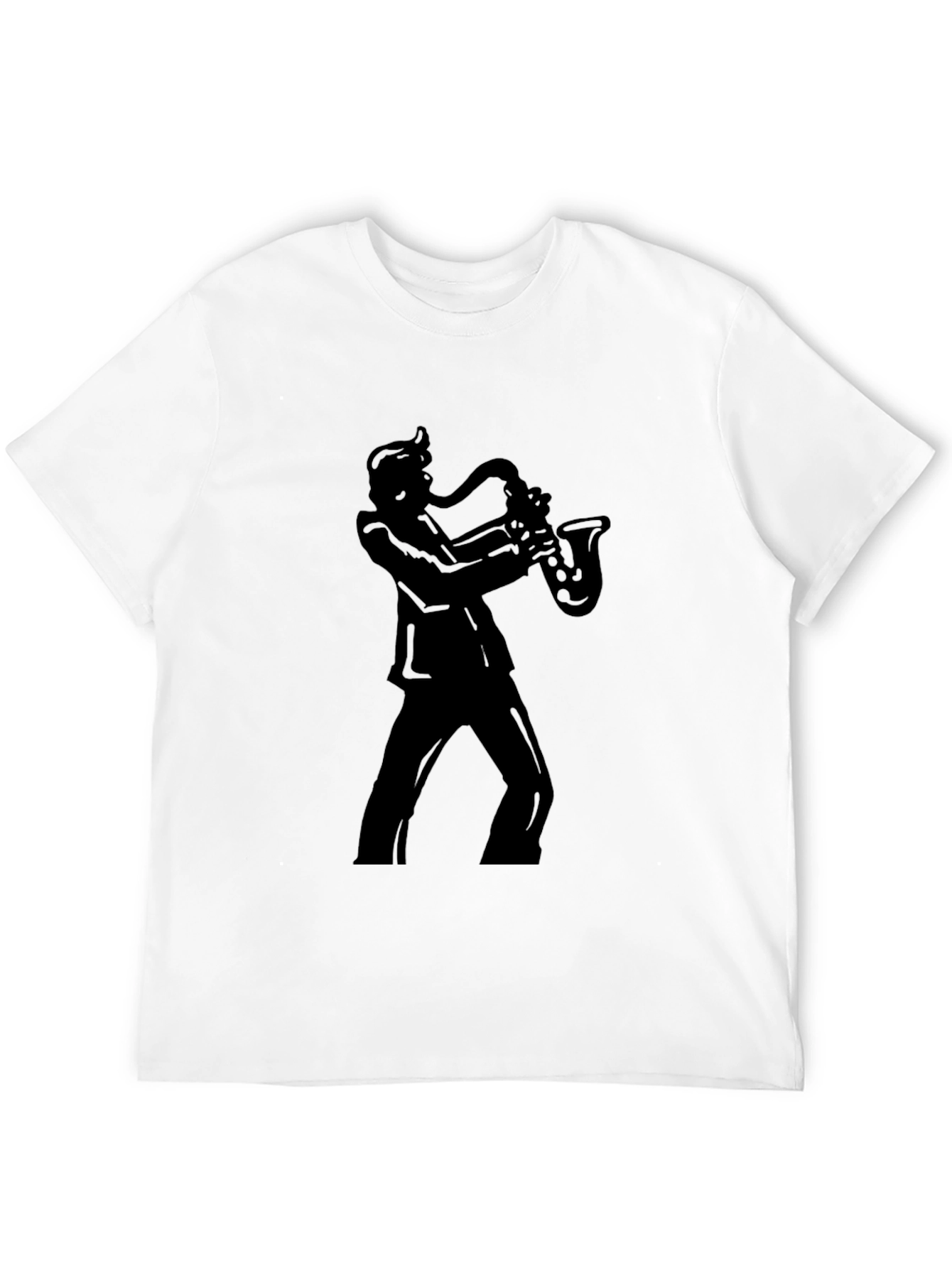 Saxophone Player Black Graphic Tee