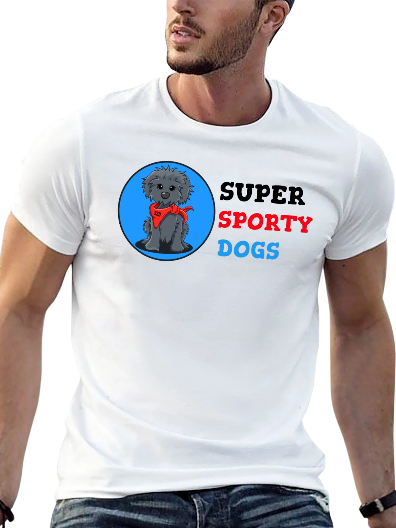 Super Sporty Dogs Black T-Shirt
