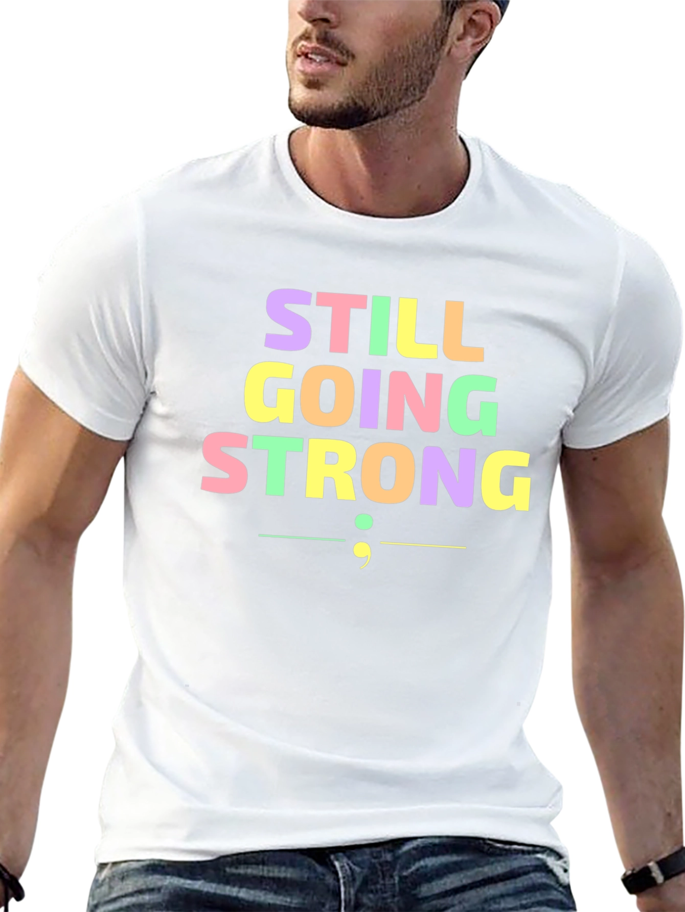 Still Going Strong Semicolon T-Shirt - Black