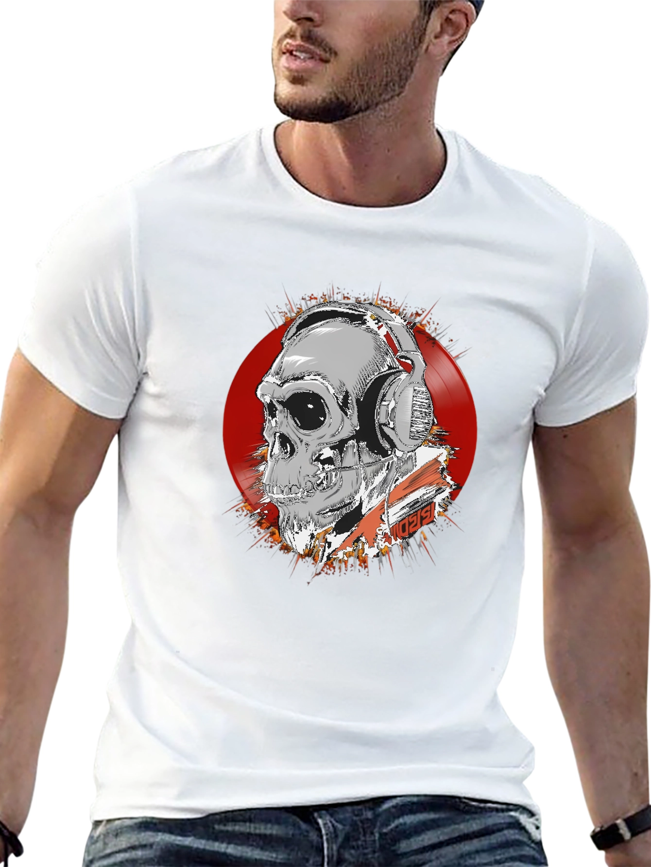Skull DJ Graphic Tee - Dark Style