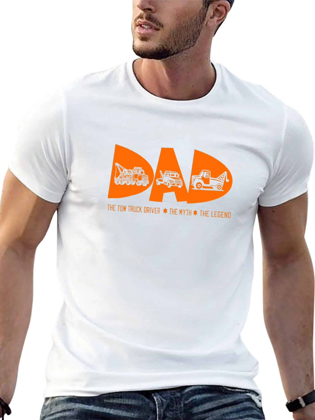 DAD Tow Truck Driver T-Shirt Black