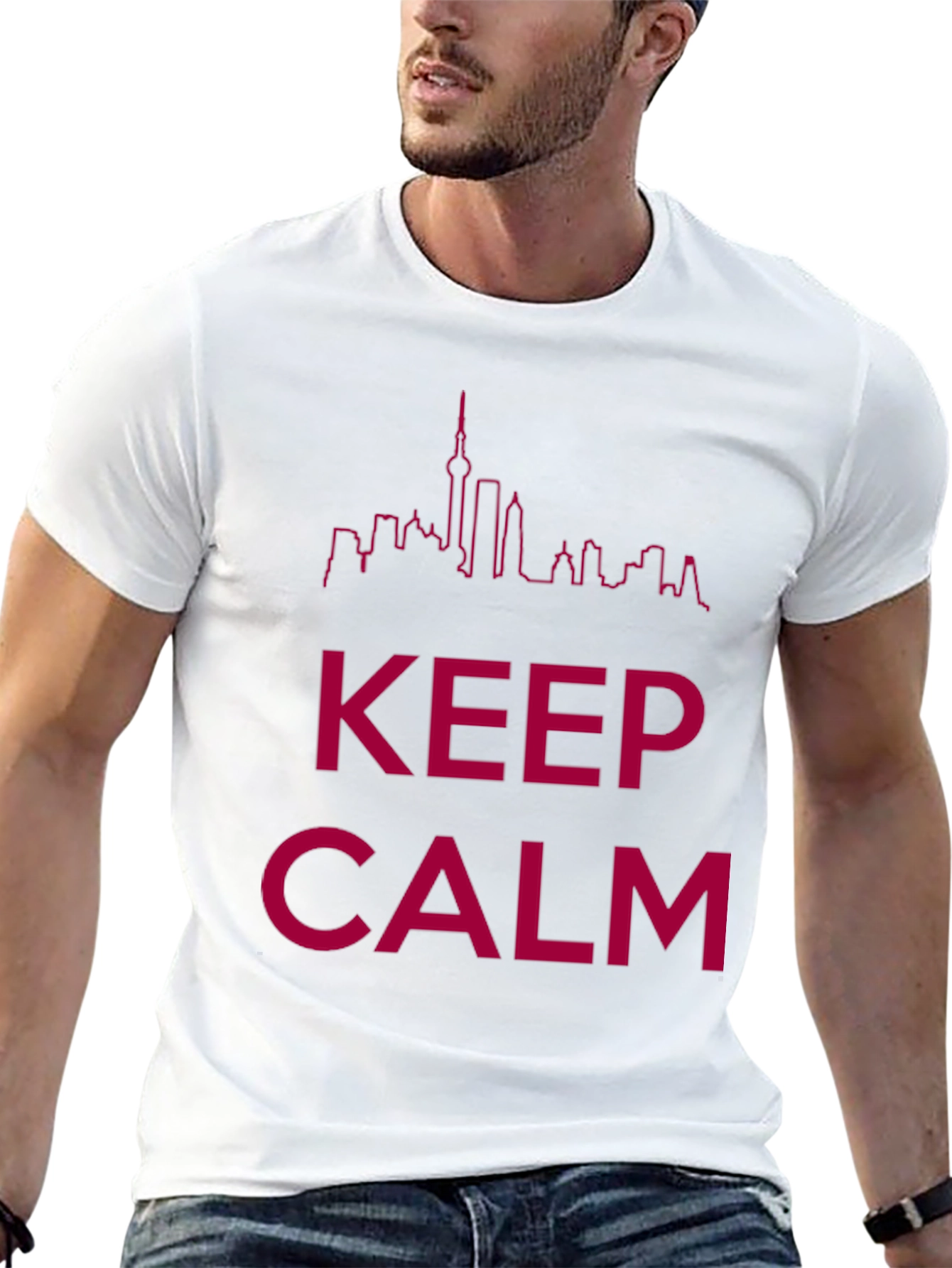 Keep Calm Skyline Graphic Tee - Black