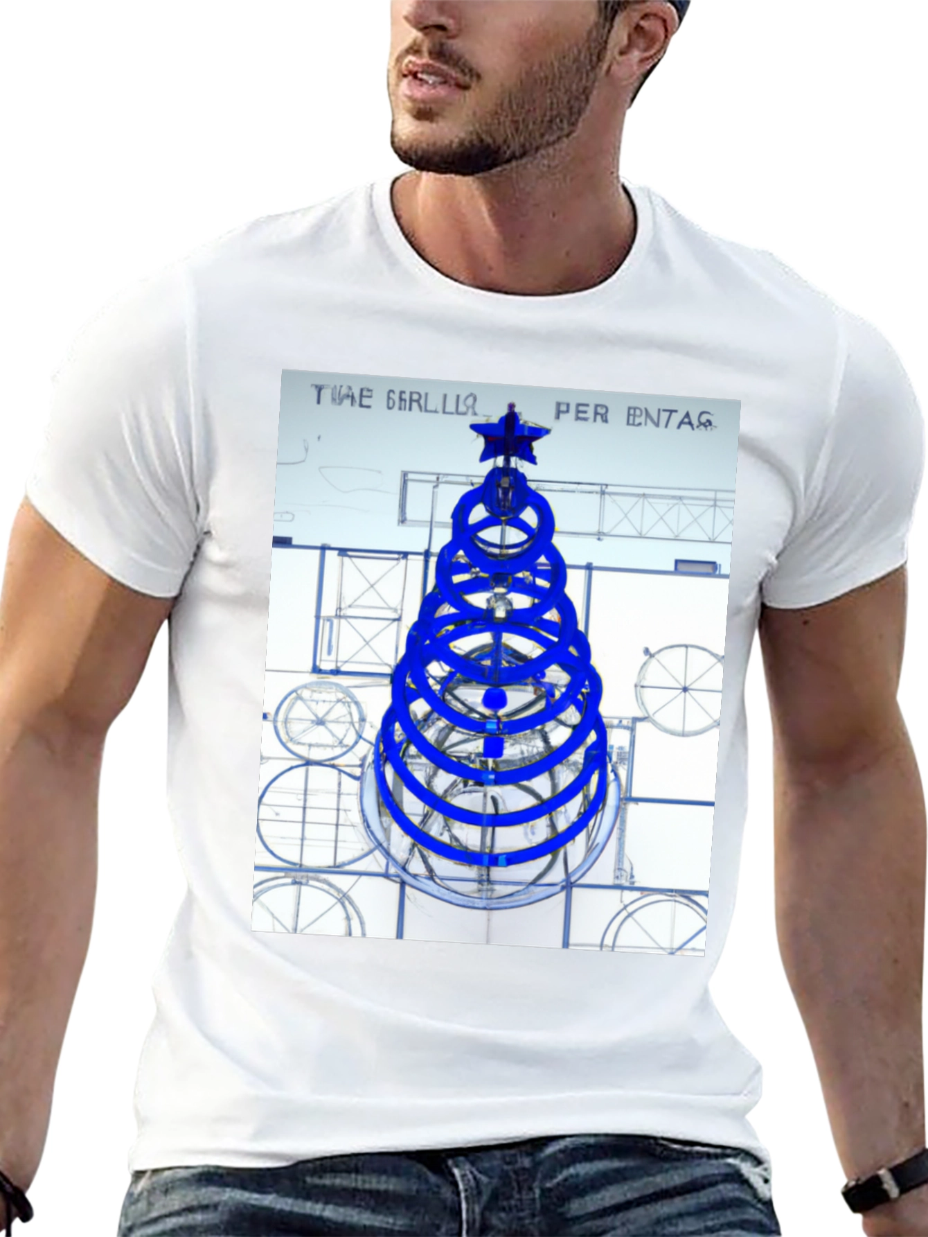 Geometric Christmas Tree Graphic Tee