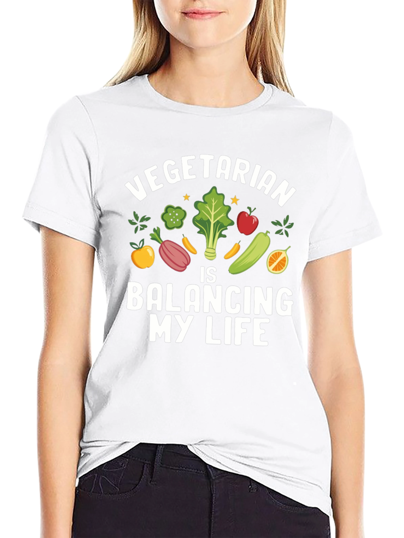 Vegetarian Balancing My Life Graphic Tee