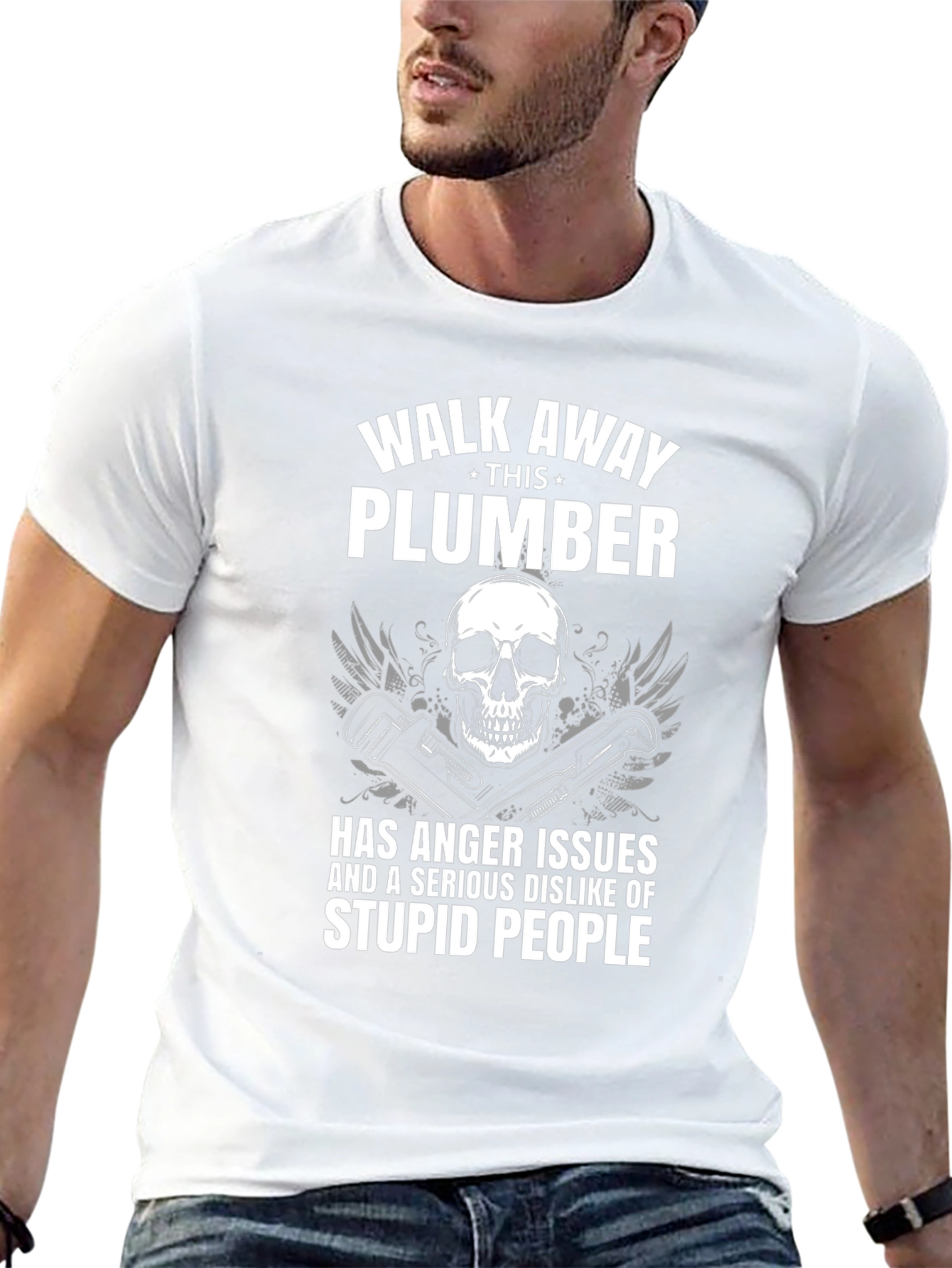 Plumber with Anger Issues Black Graphic T-Shirt