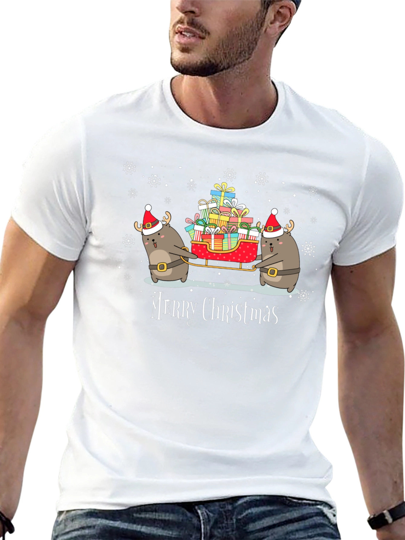 Festive Holiday Black Graphic T-Shirt
