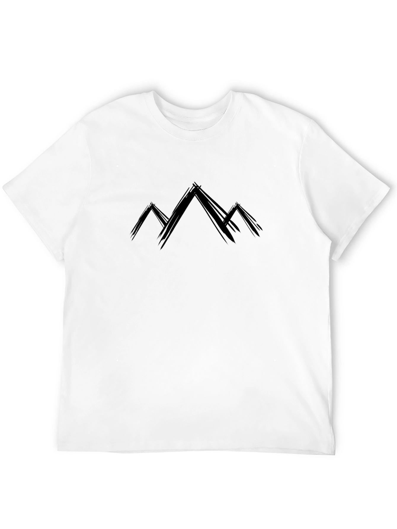 Abstract Mountain Graphic Black T-Shirt