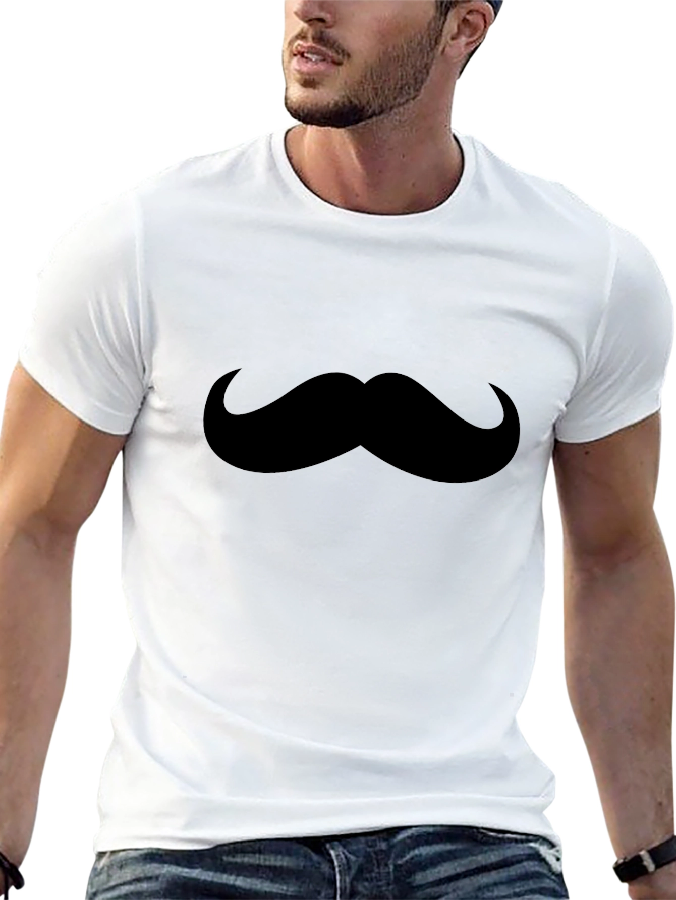 Mustache Graphic Tee - Mens Black T-Shirt