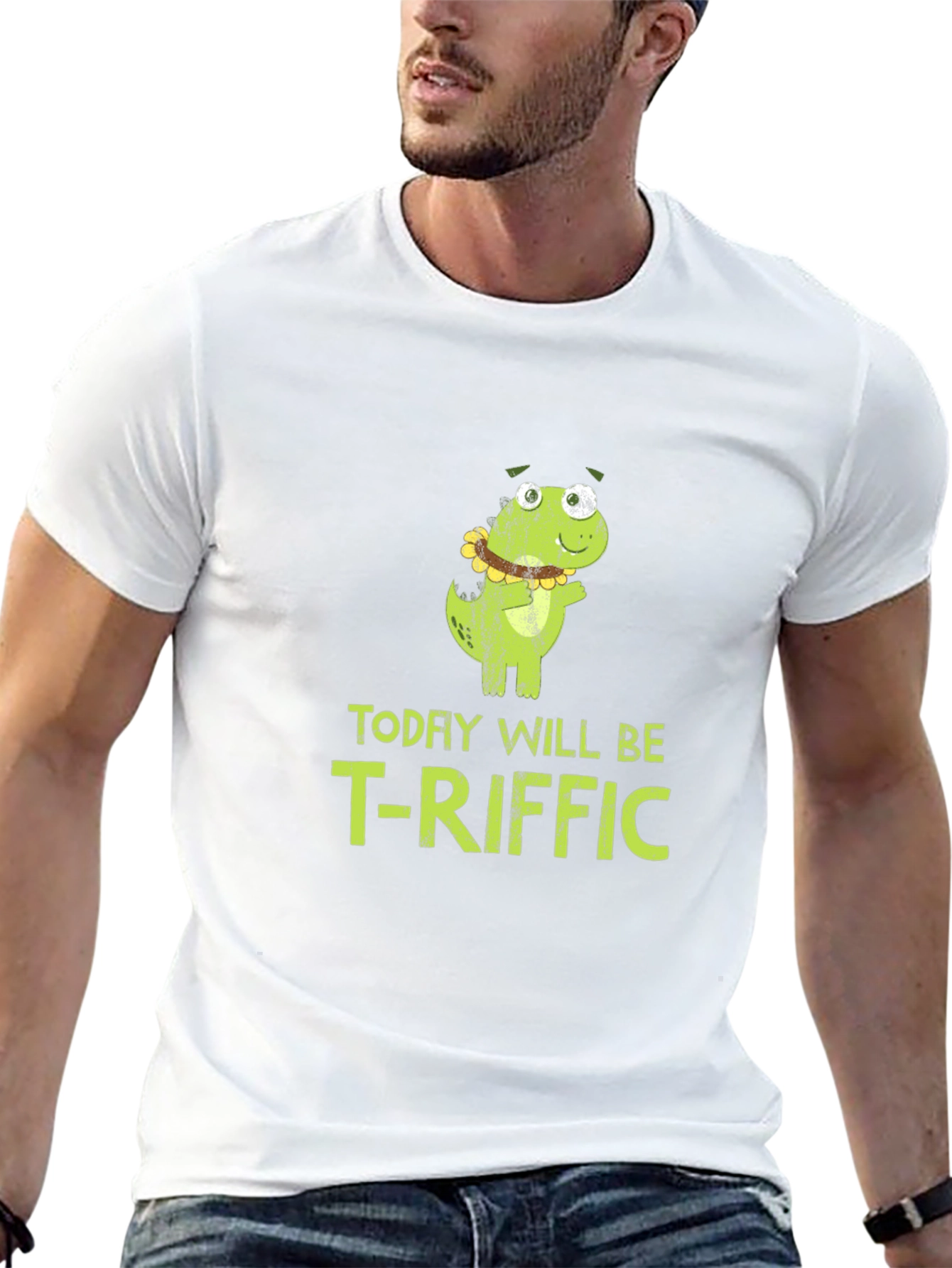Funny T-Riffic Dinosaur Graphic Mens T-Shirt