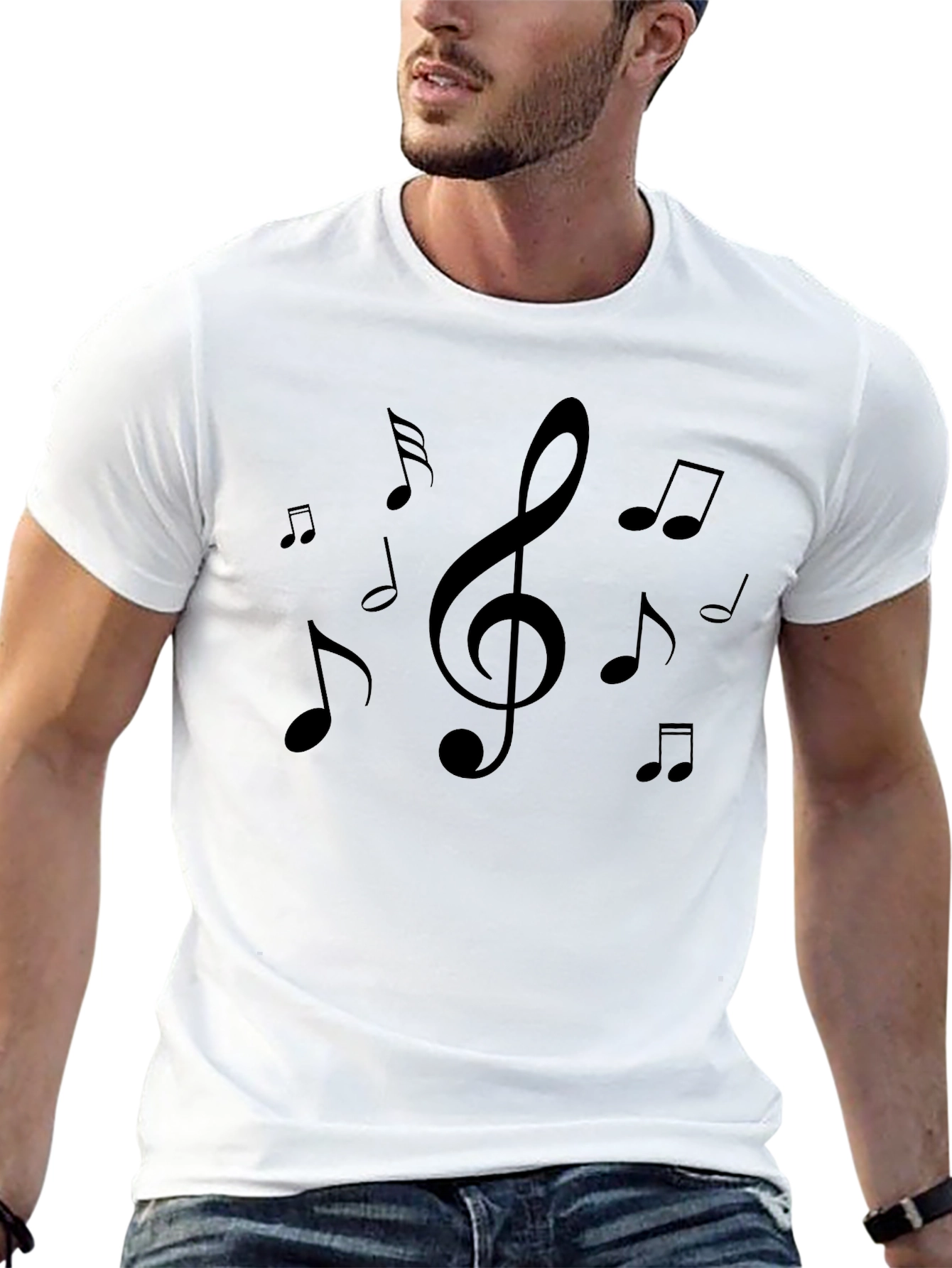Musical Notes Black T-Shirt