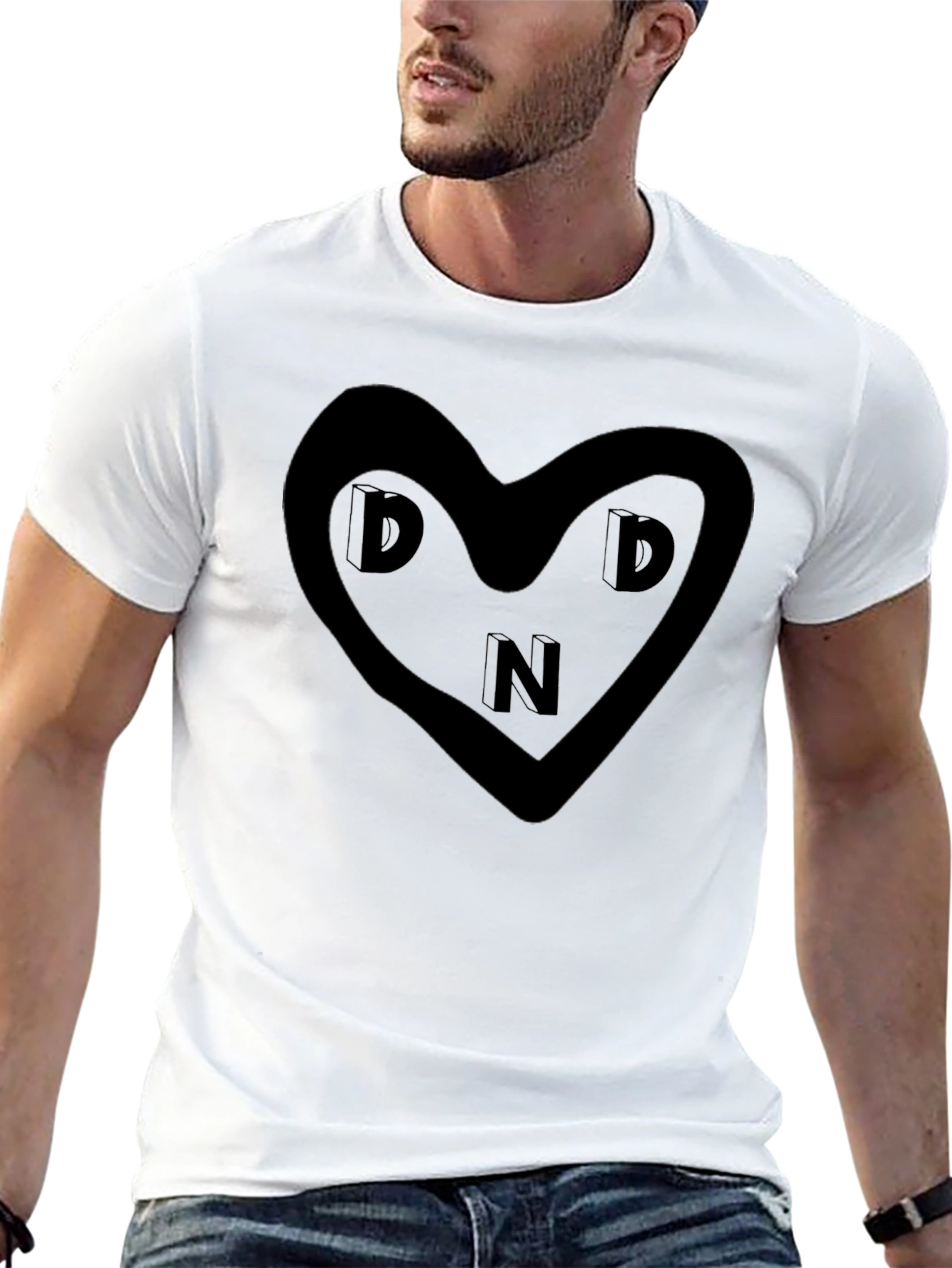 DND Heart Graphic Black T-Shirt - Soft & Stylish