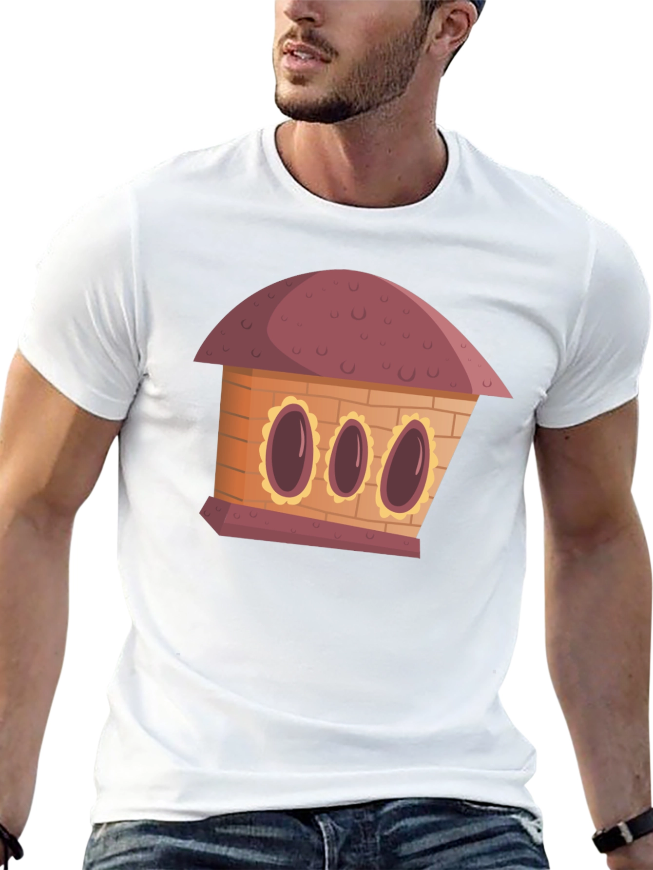 Cartoon House Graphic Tee - Unique Design