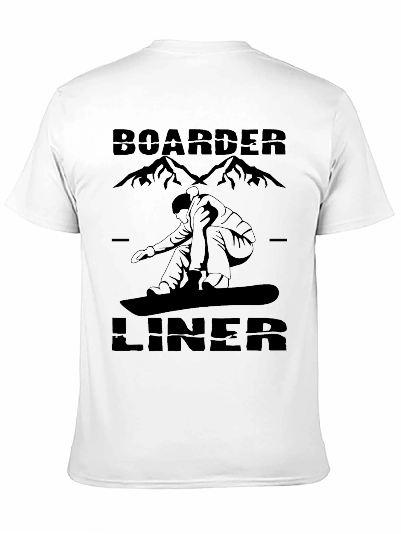 Boarder Liner T-Shirt: Snowboarder Mountain Graphic Tee