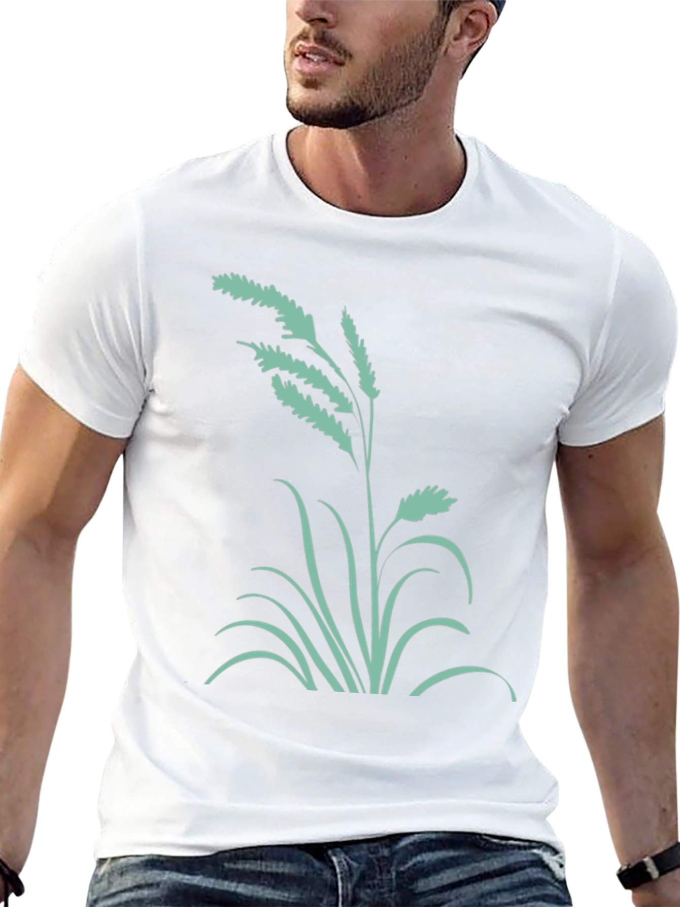 Black Tee with Floral Graphic Design