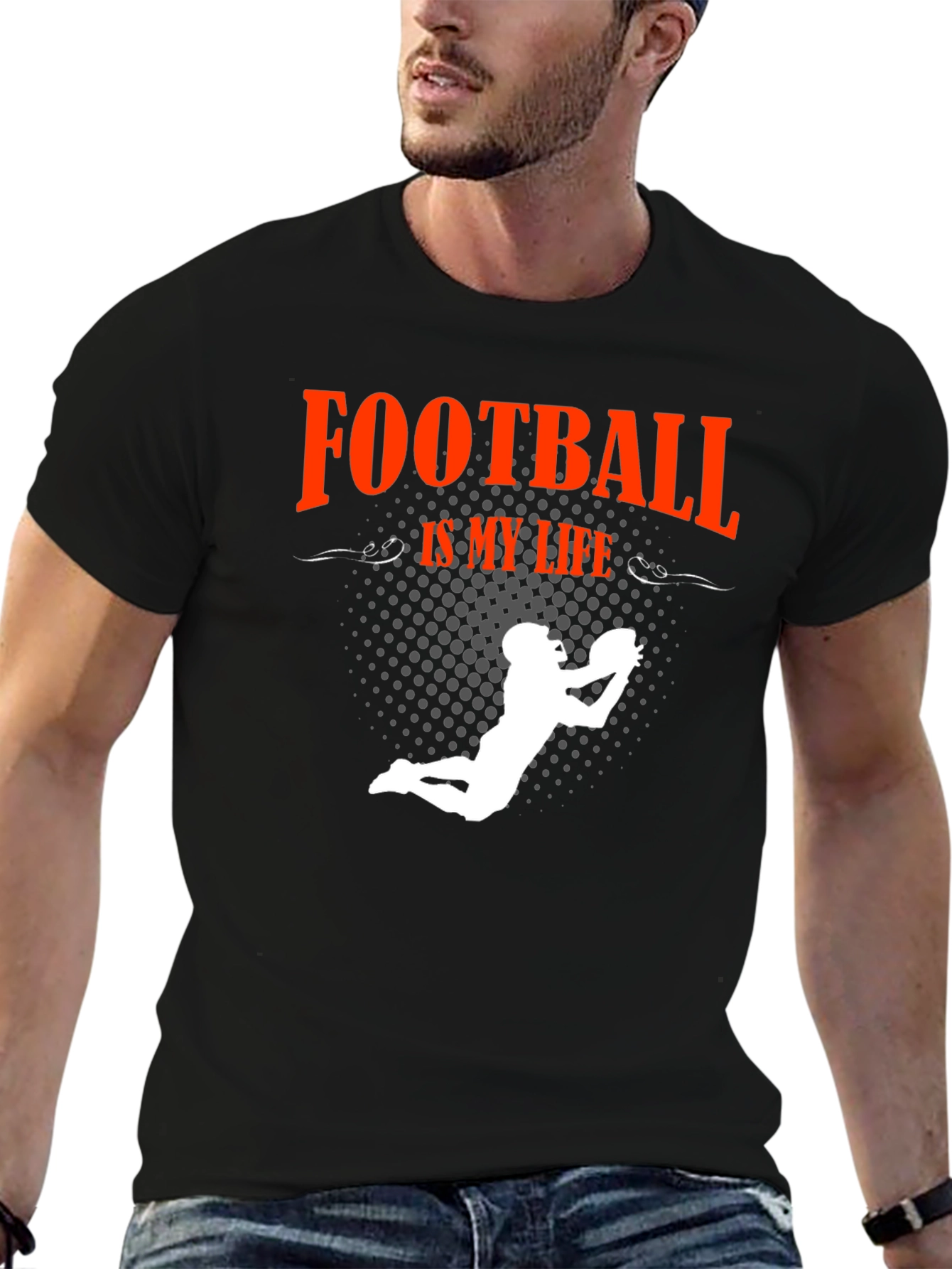 Football Is My Life T-Shirt - Black