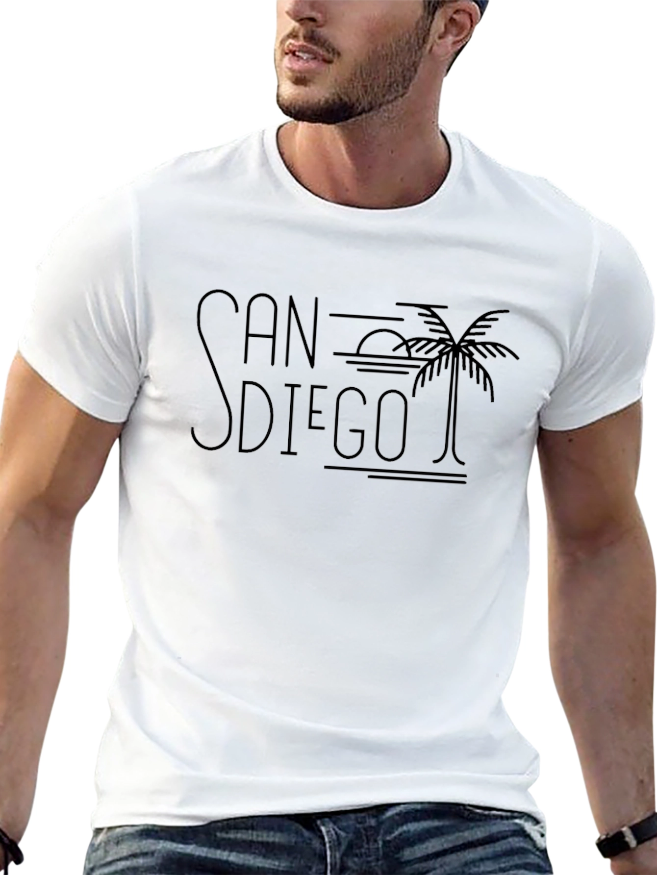 San Diego Palm Tree Graphic Tee - Black