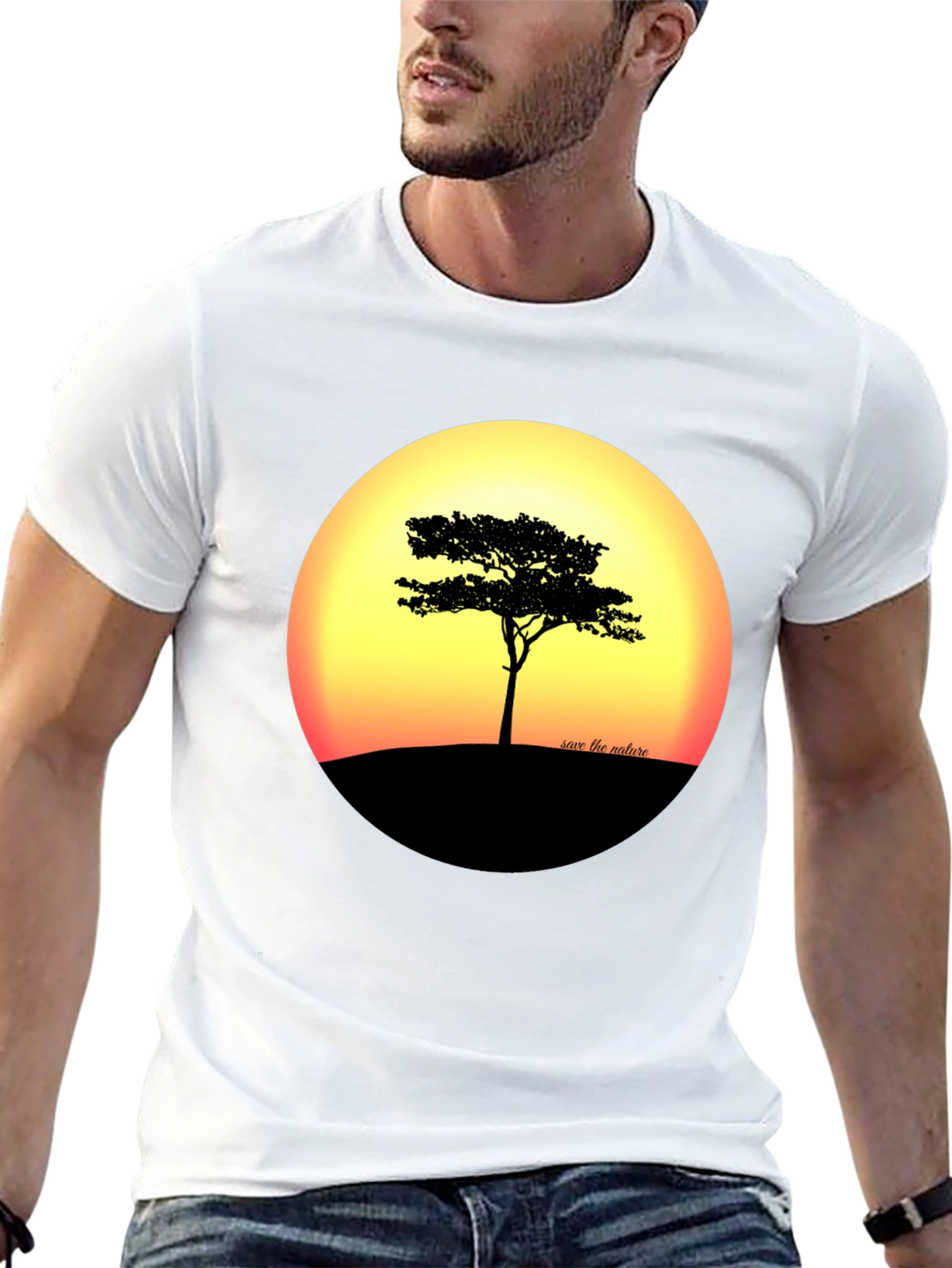 Nature Sunset Tree Graphic T-Shirt