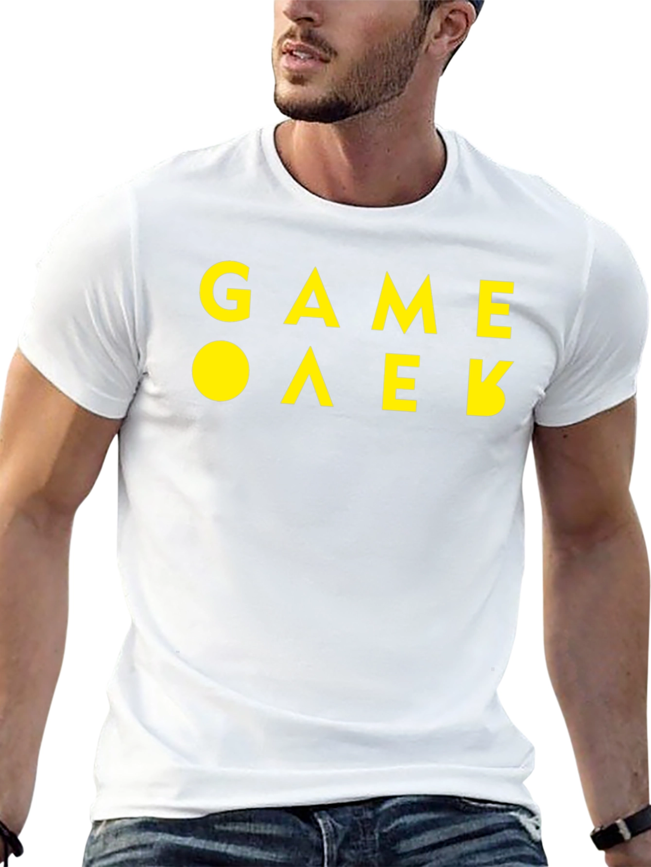 Game Over Black Cotton Graphic Tee