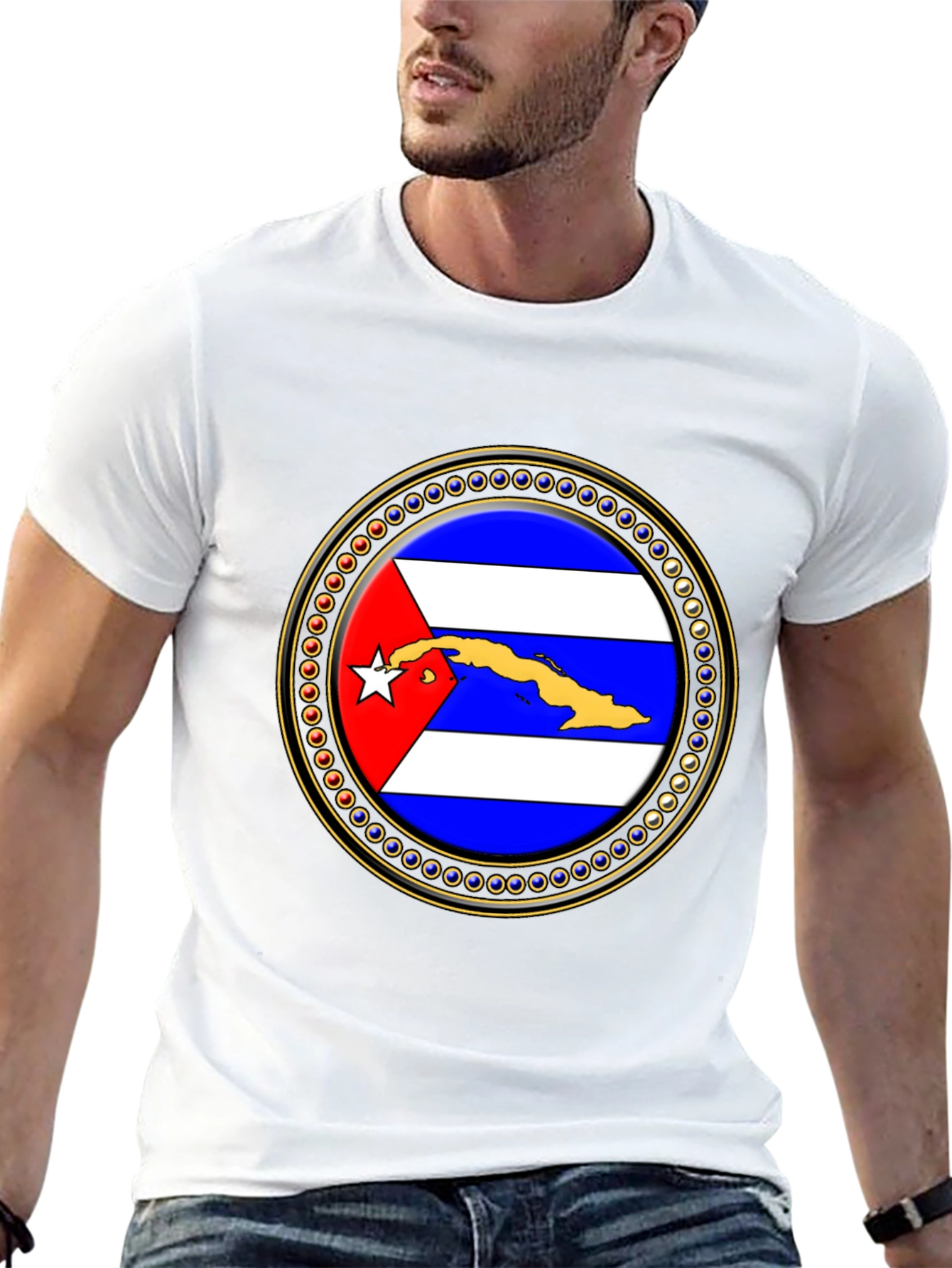 Cuba Flag Emblem Graphic T-Shirt