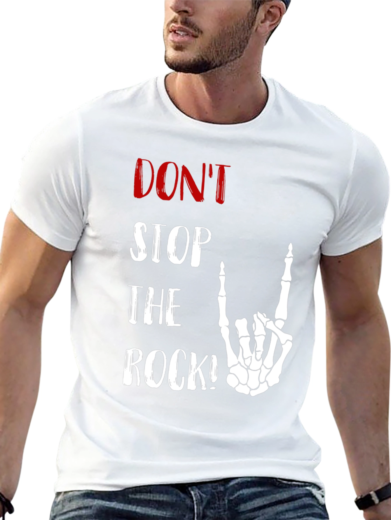 Dont Stop the Rock Skeleton Hand T-Shirt