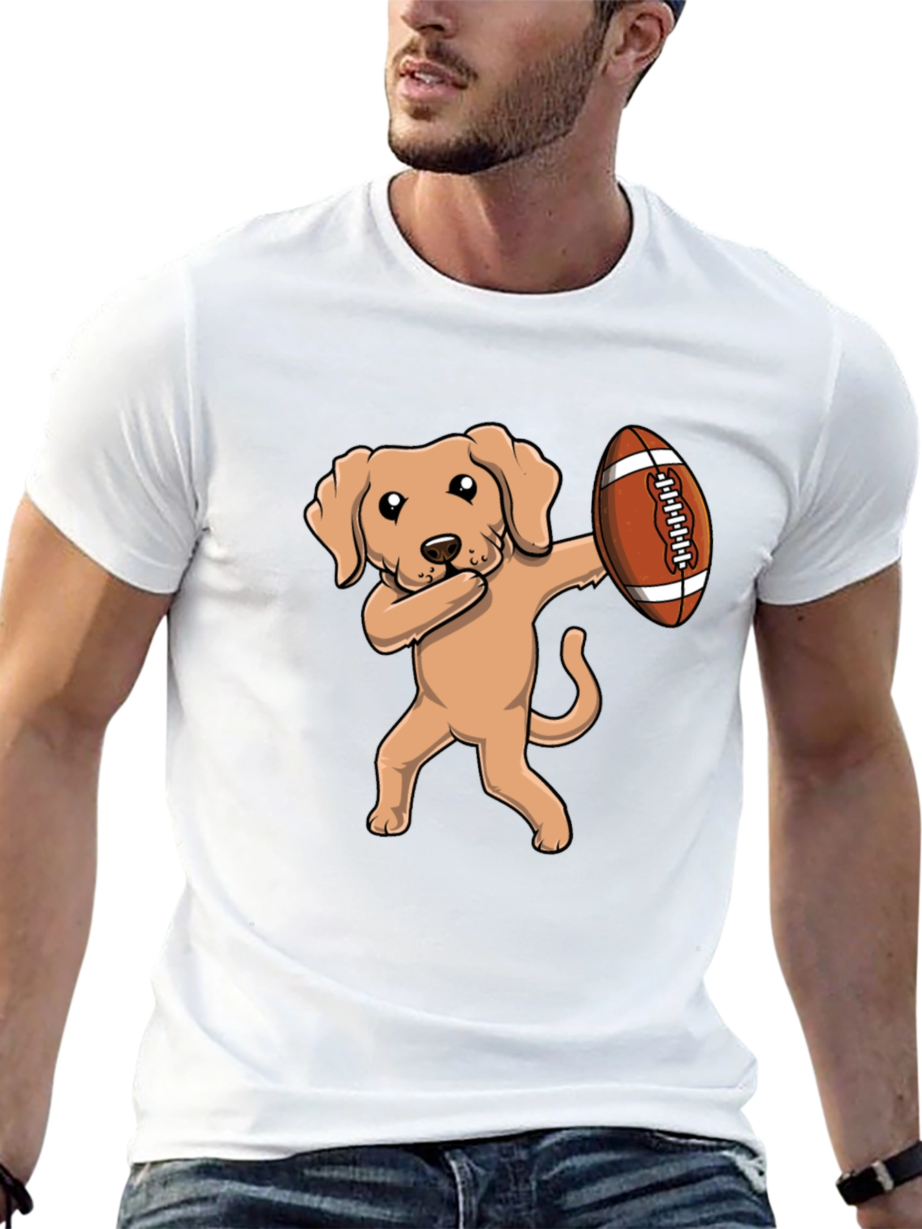 Dabbing Dog Football T-Shirt