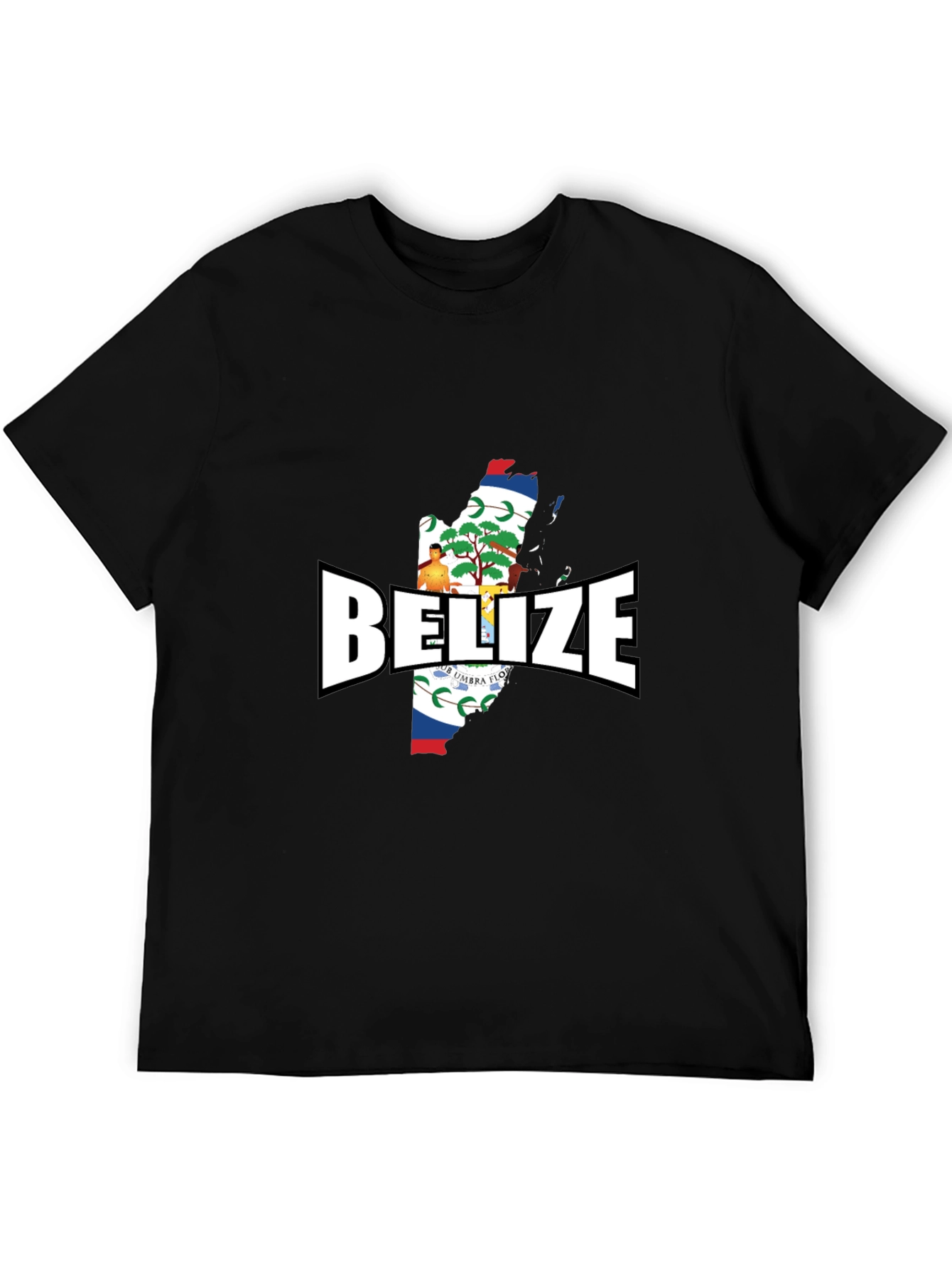 Belize Flag Map Black Graphic Tee