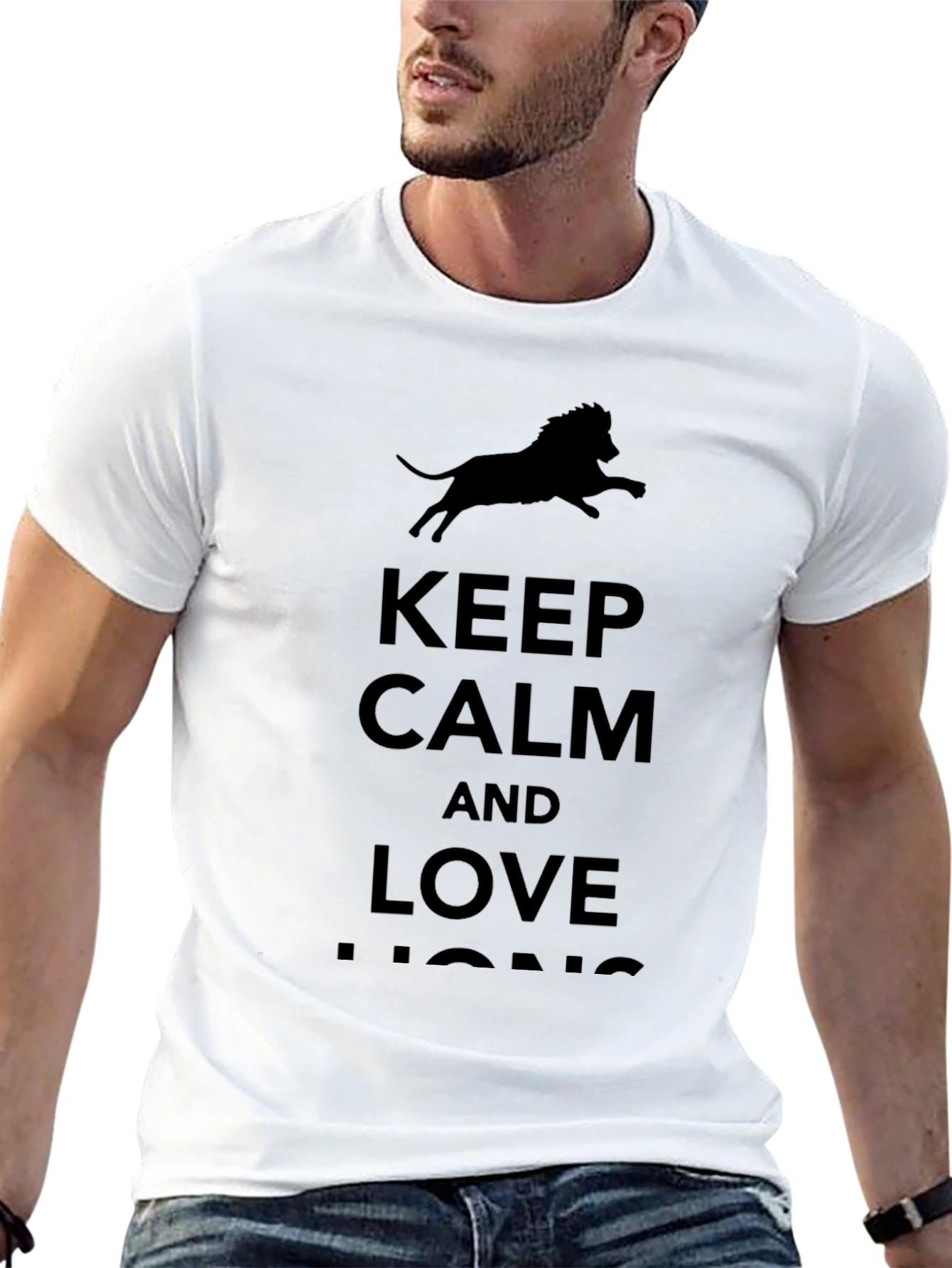 Keep Calm Love Lions Black T-Shirt