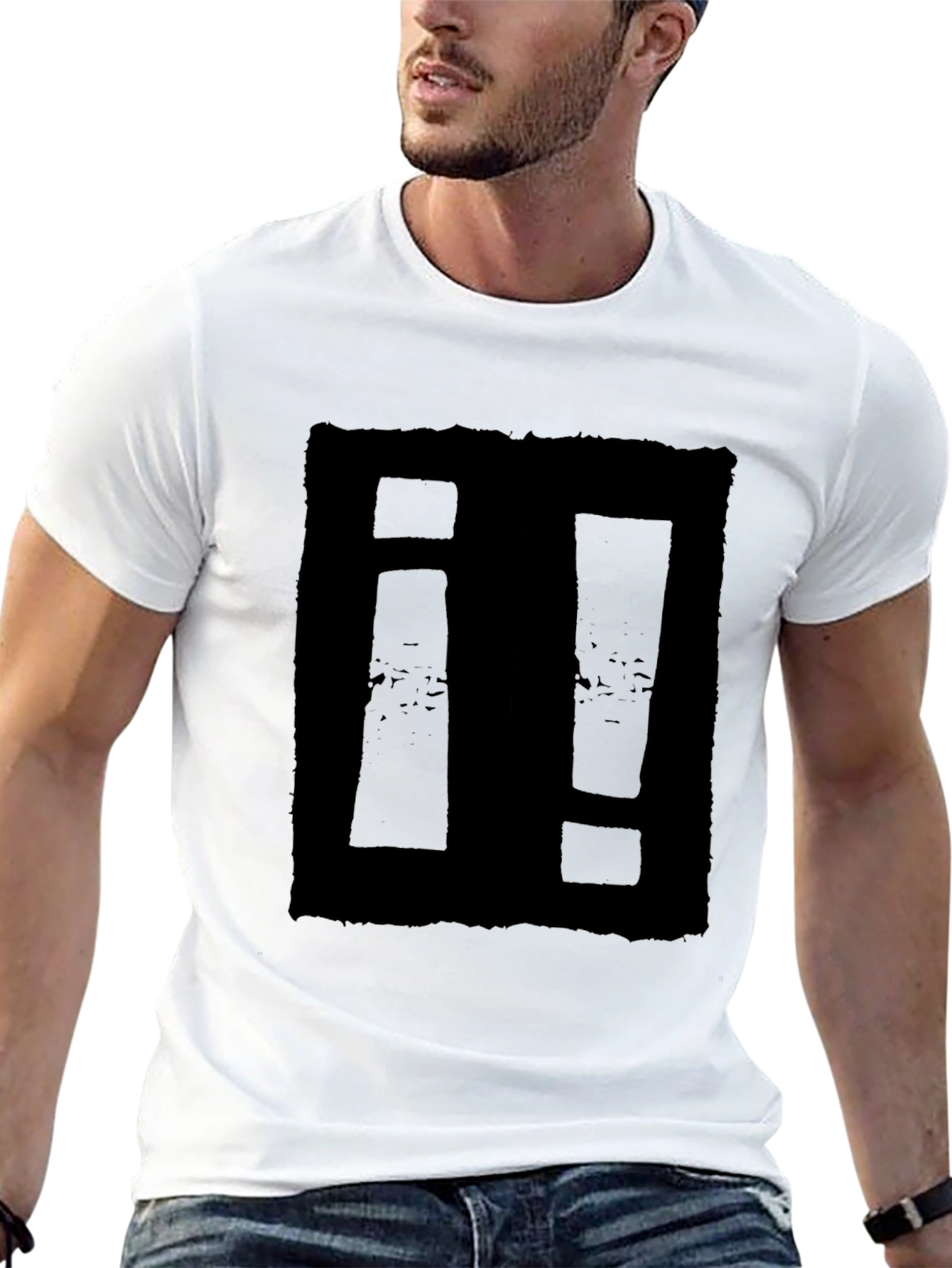 Mens Black Graphic T-Shirt - Square Symbol