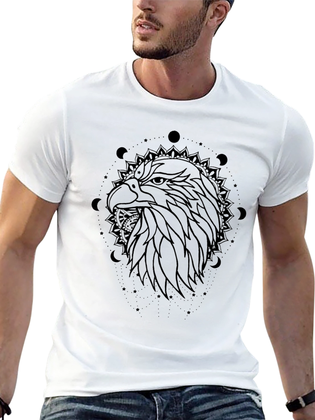 Eagle Mandala Graphic Print Mens T-Shirt