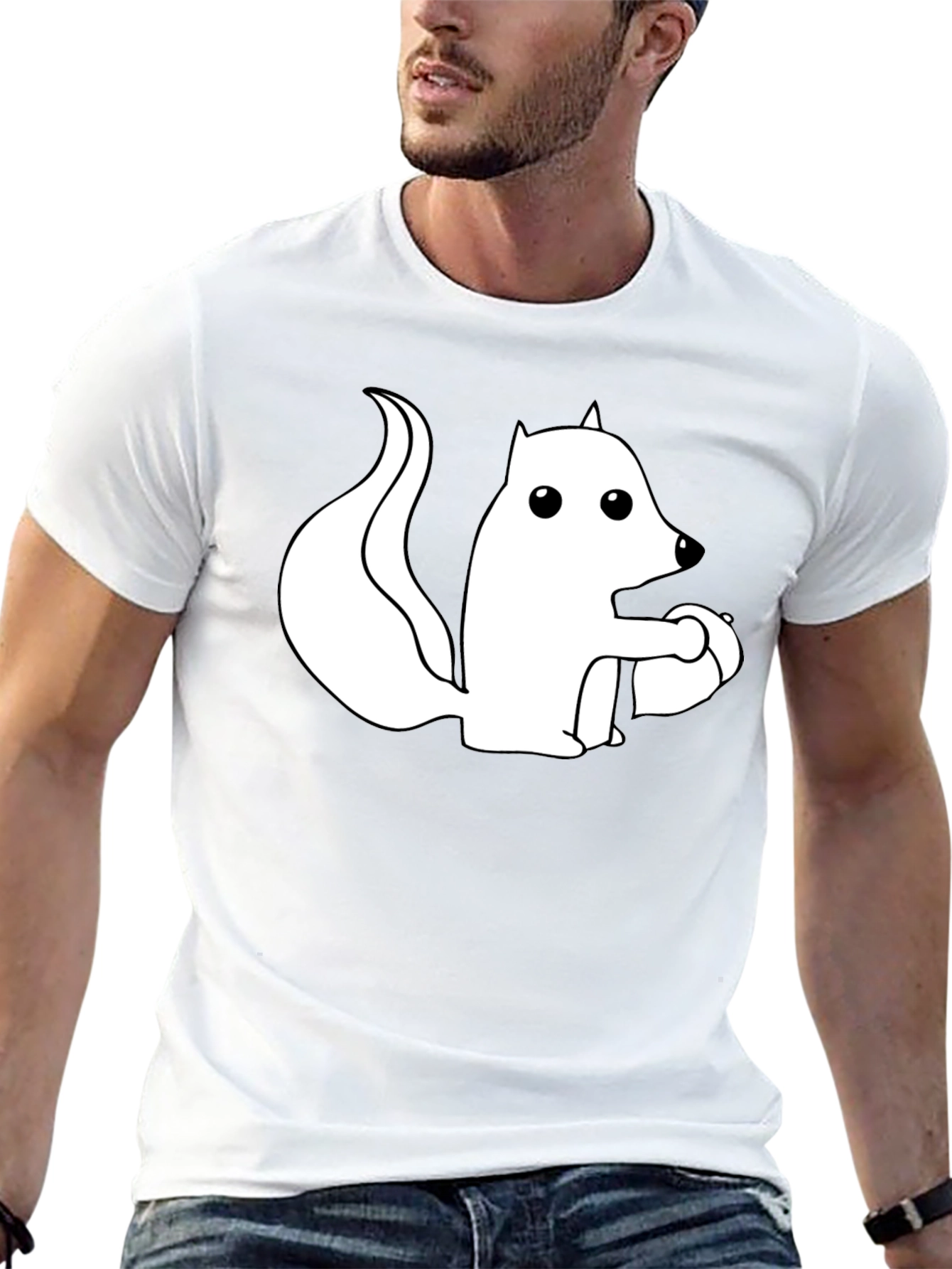 Squirrel Graphic Tee - Black Cotton Blend