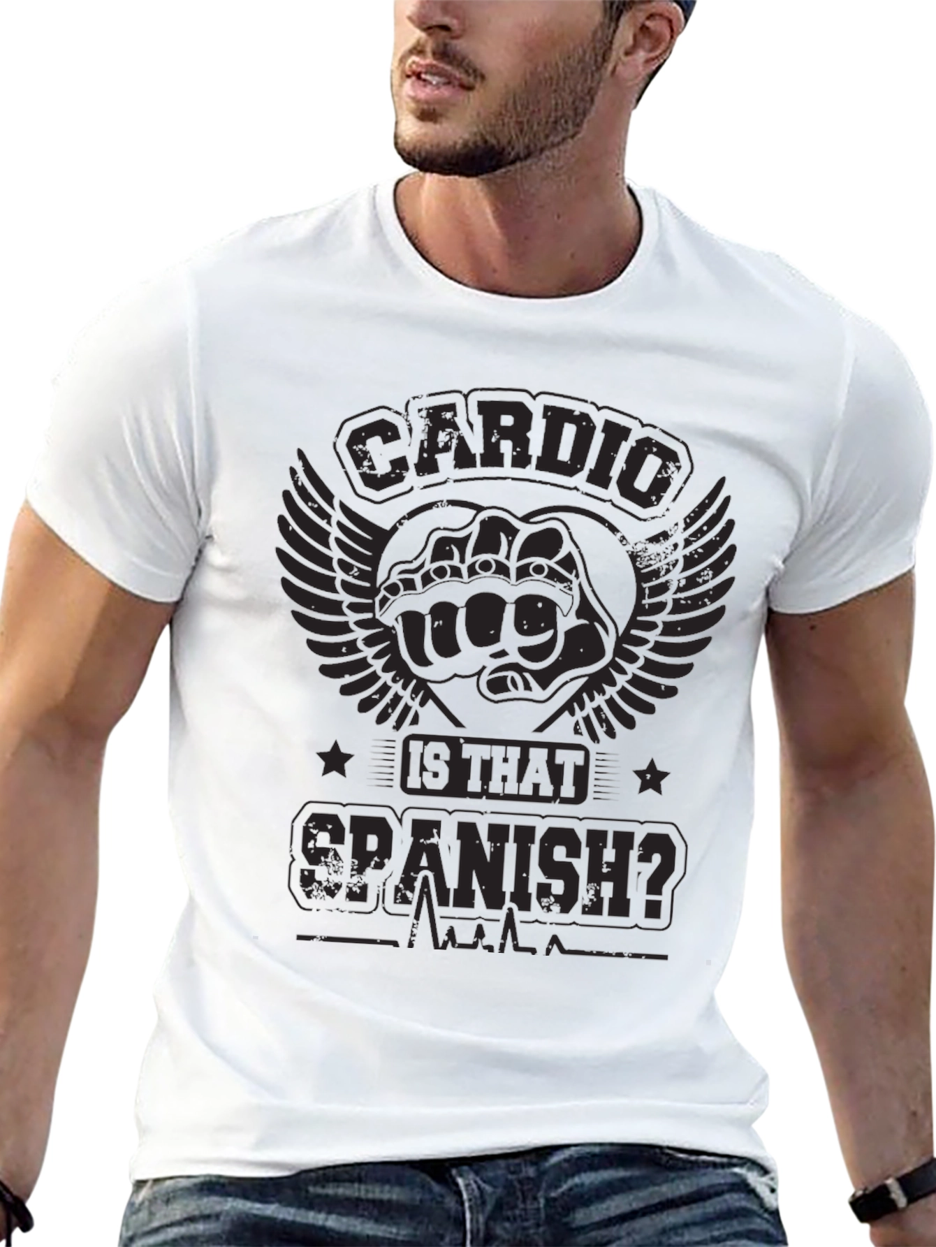 Cardio Is That Spanish? T-Shirt Funny Gym Workout