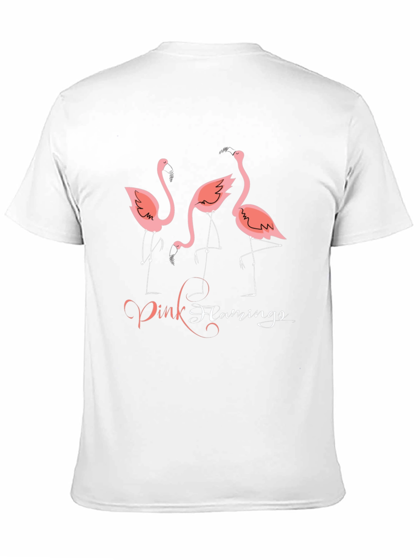 Pink Flamingo Graphic Tee - Black Cotton T-Shirt
