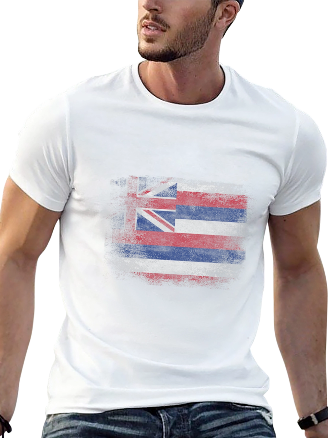 Hawaii Flag T-Shirt - Distressed Graphic Tee