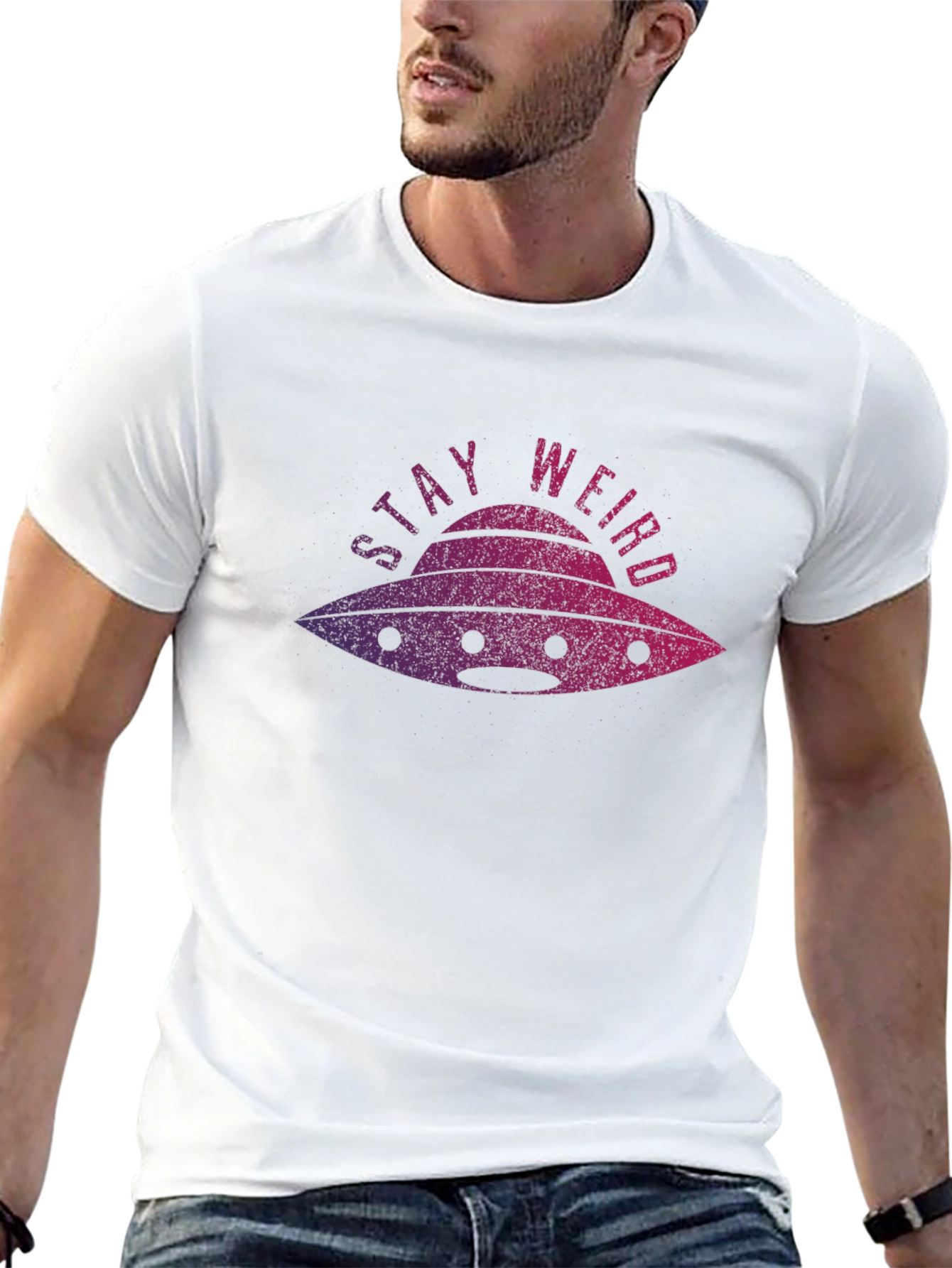 Stay Weird Alien Graphic Tee - Soft Cotton Blend