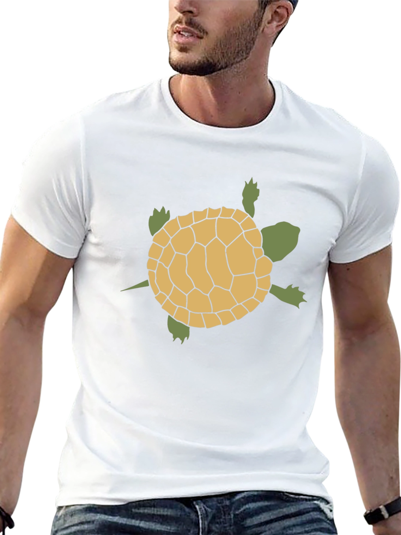Turtle Graphic Tee - Black Cotton T-Shirt