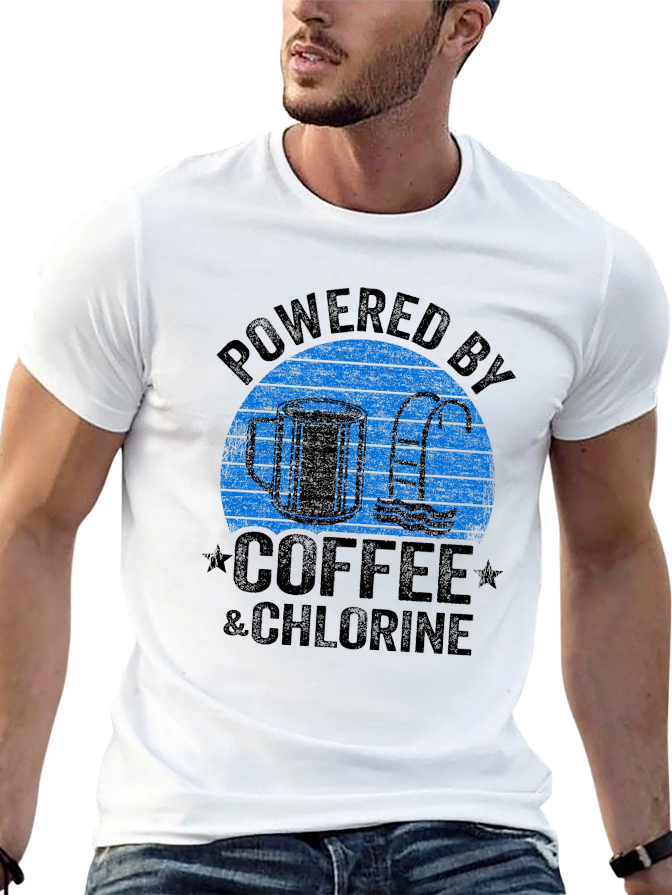 Powered by Coffee & Chlorine Graphic T-Shirt