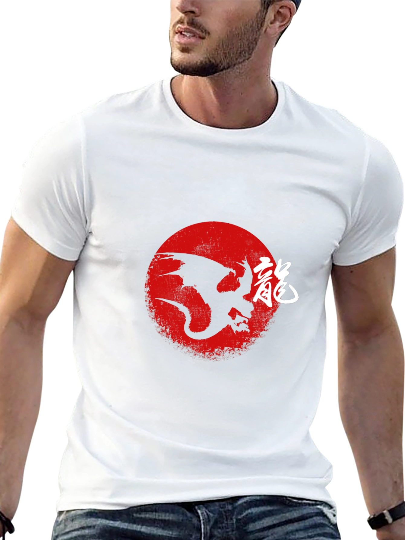 Dragon Silhouette Graphic Black T-Shirt