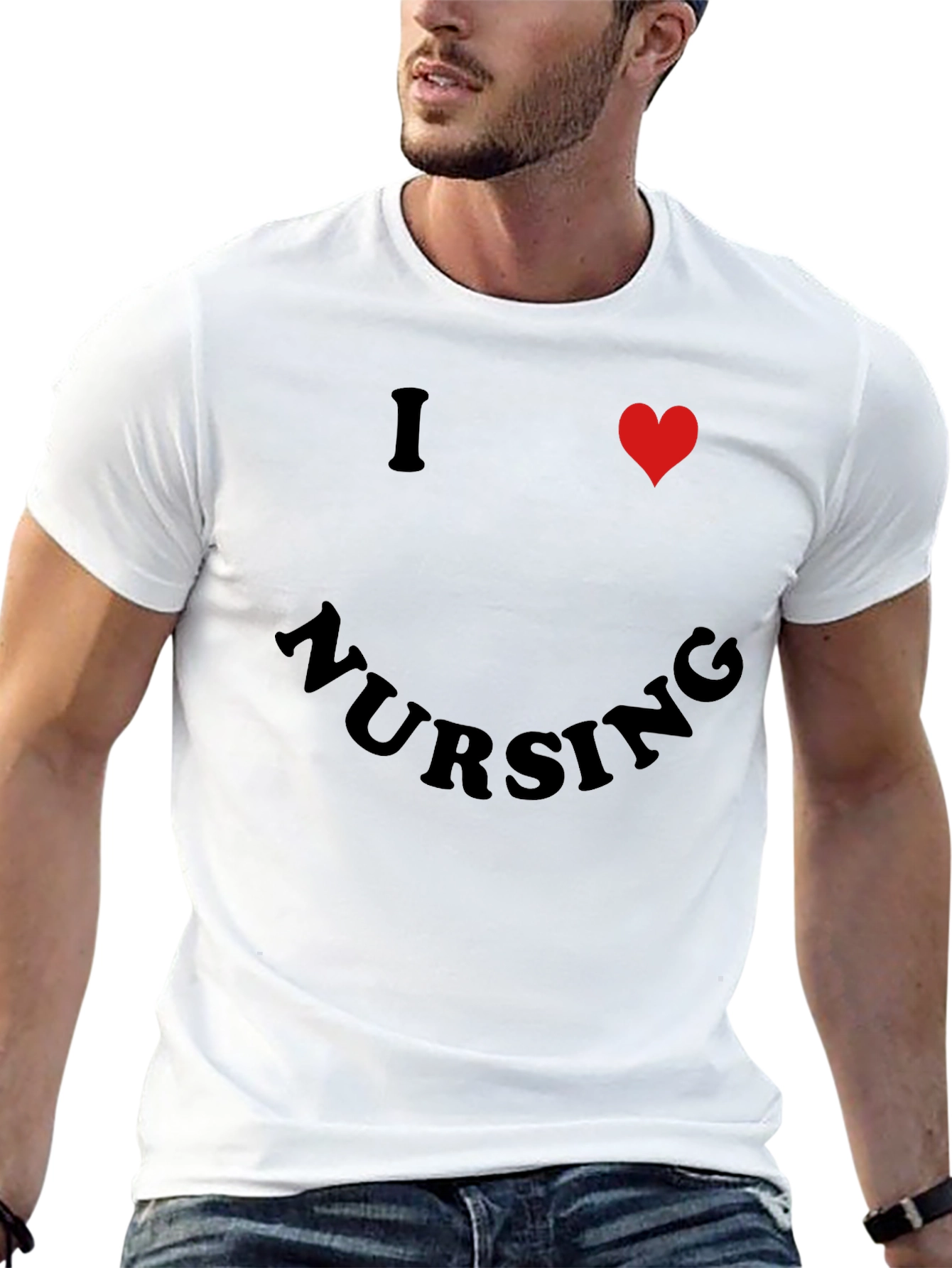 I Heart Nursing Black Graphic T-Shirt