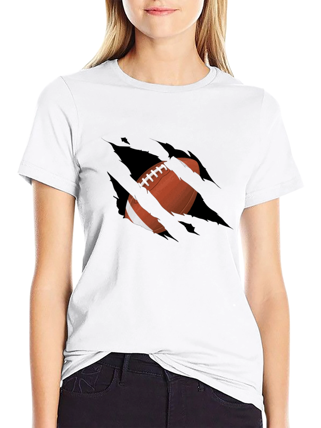 Football Graphic Black T-Shirt
