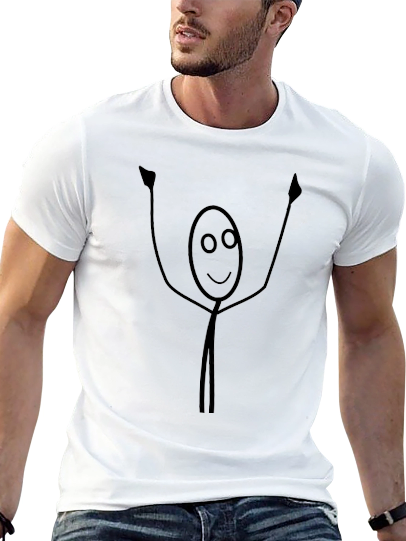Funny Stick Figure Graphic Black T-Shirt