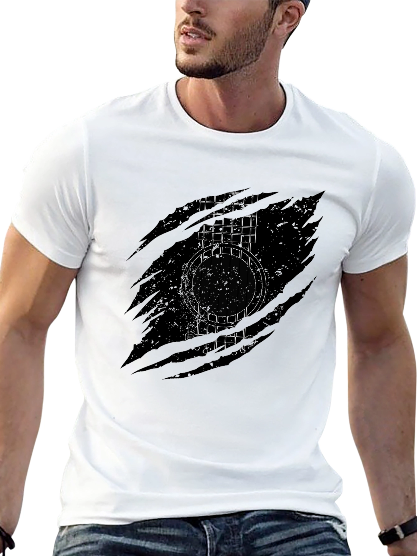 Guitar Graphic Black T-Shirt
