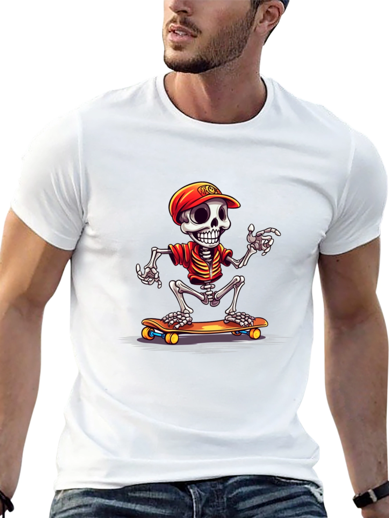 Skeleton Skateboarder Graphic Tee