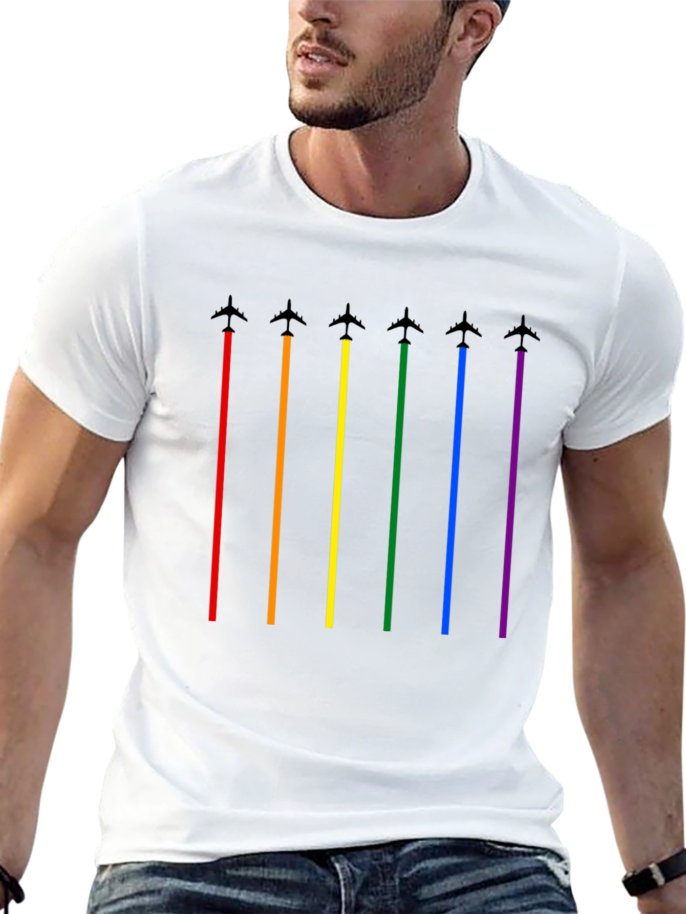 Pride Rainbow Airplane T-Shirt