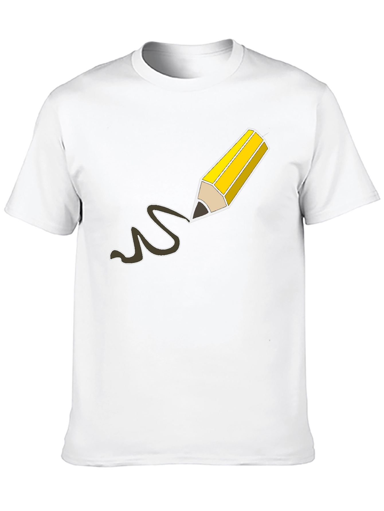 Pencil Drawing Graphic Tee - Black