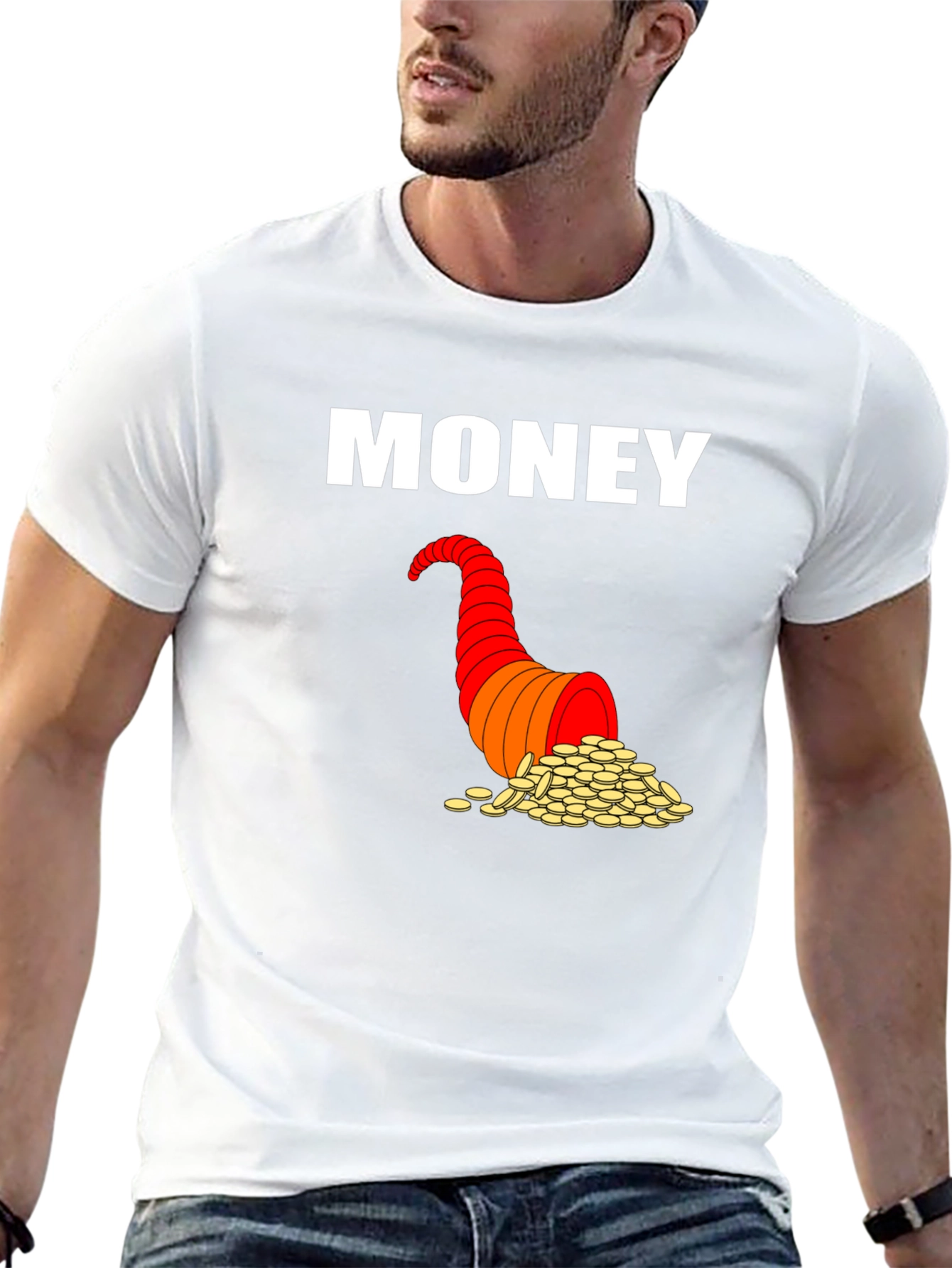 Money Horn T-Shirt Black Graphic Tee