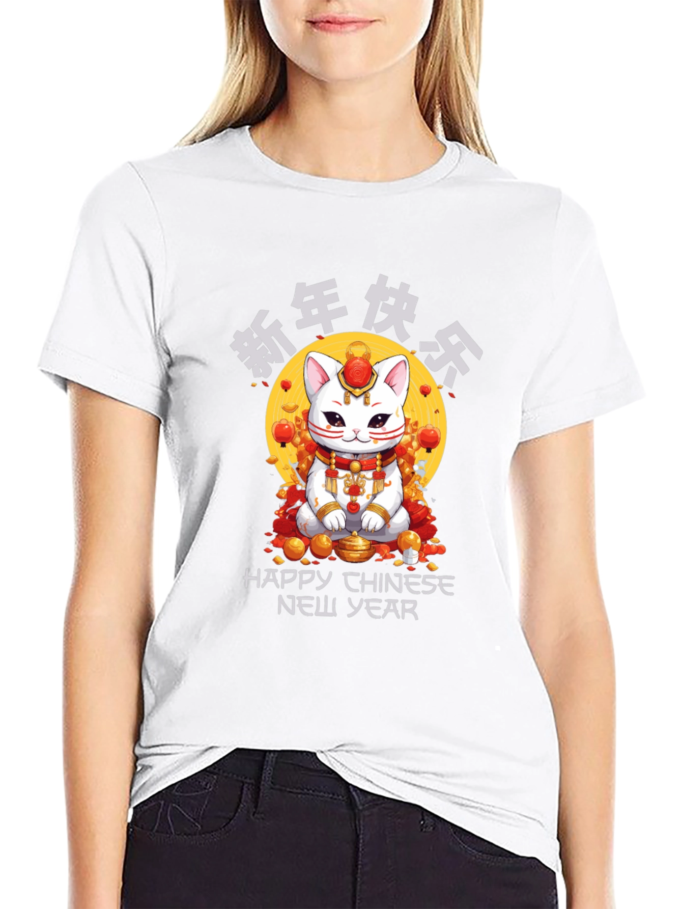 Lunar New Year Lucky Cat Graphic Tee