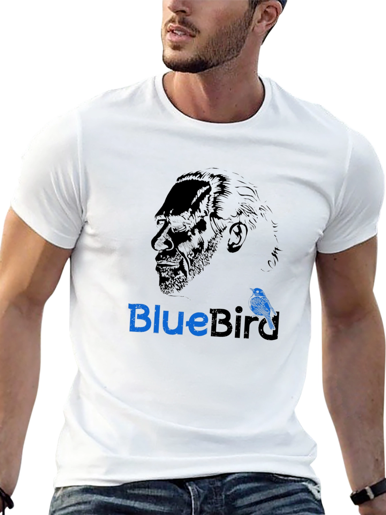 Mens Black BlueBird Graphic T-Shirt